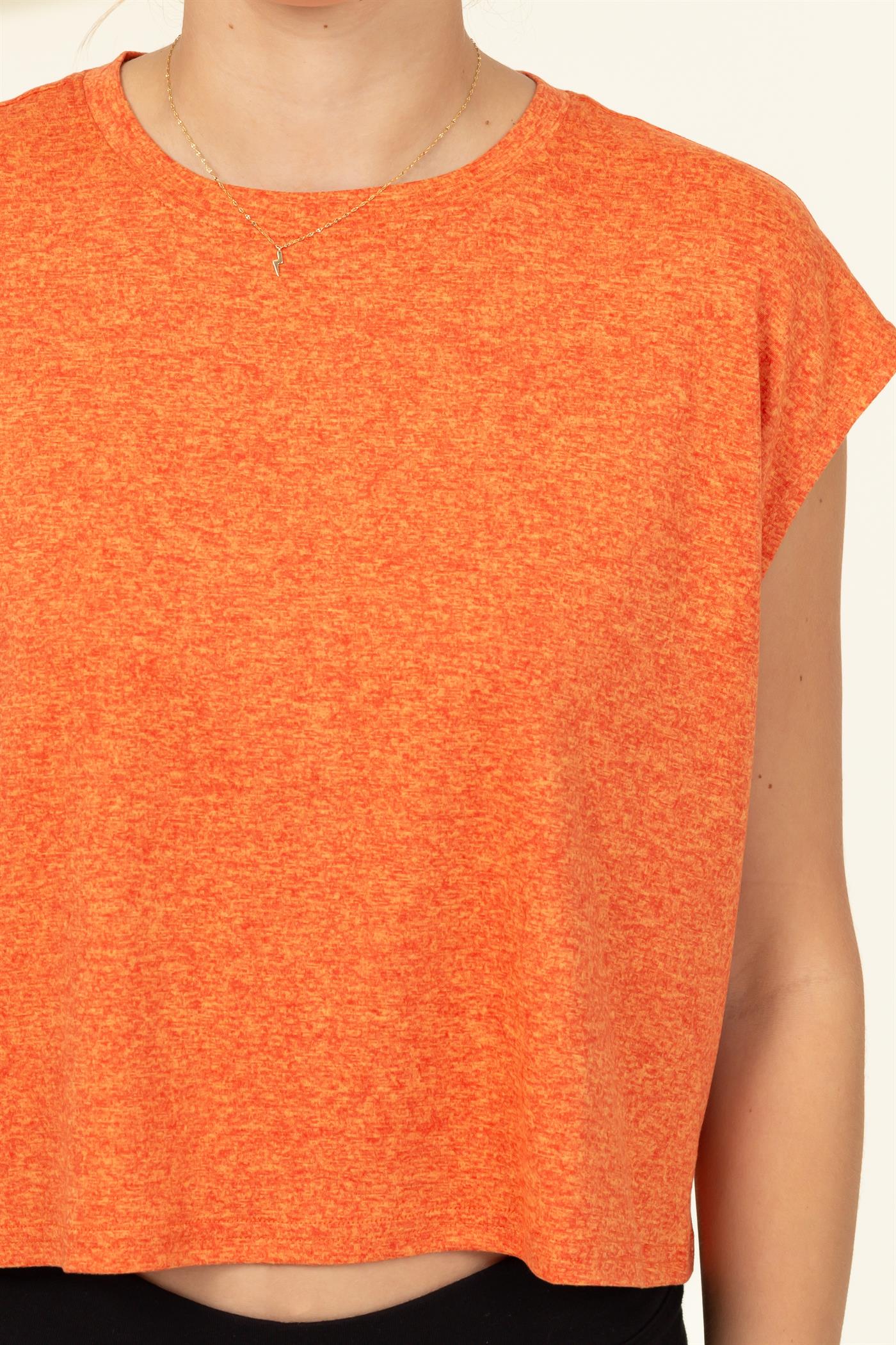Wholesale Crew Neck Cropped Top Clothing Tops DZ22E688 FLARE DOUBLE ZERO