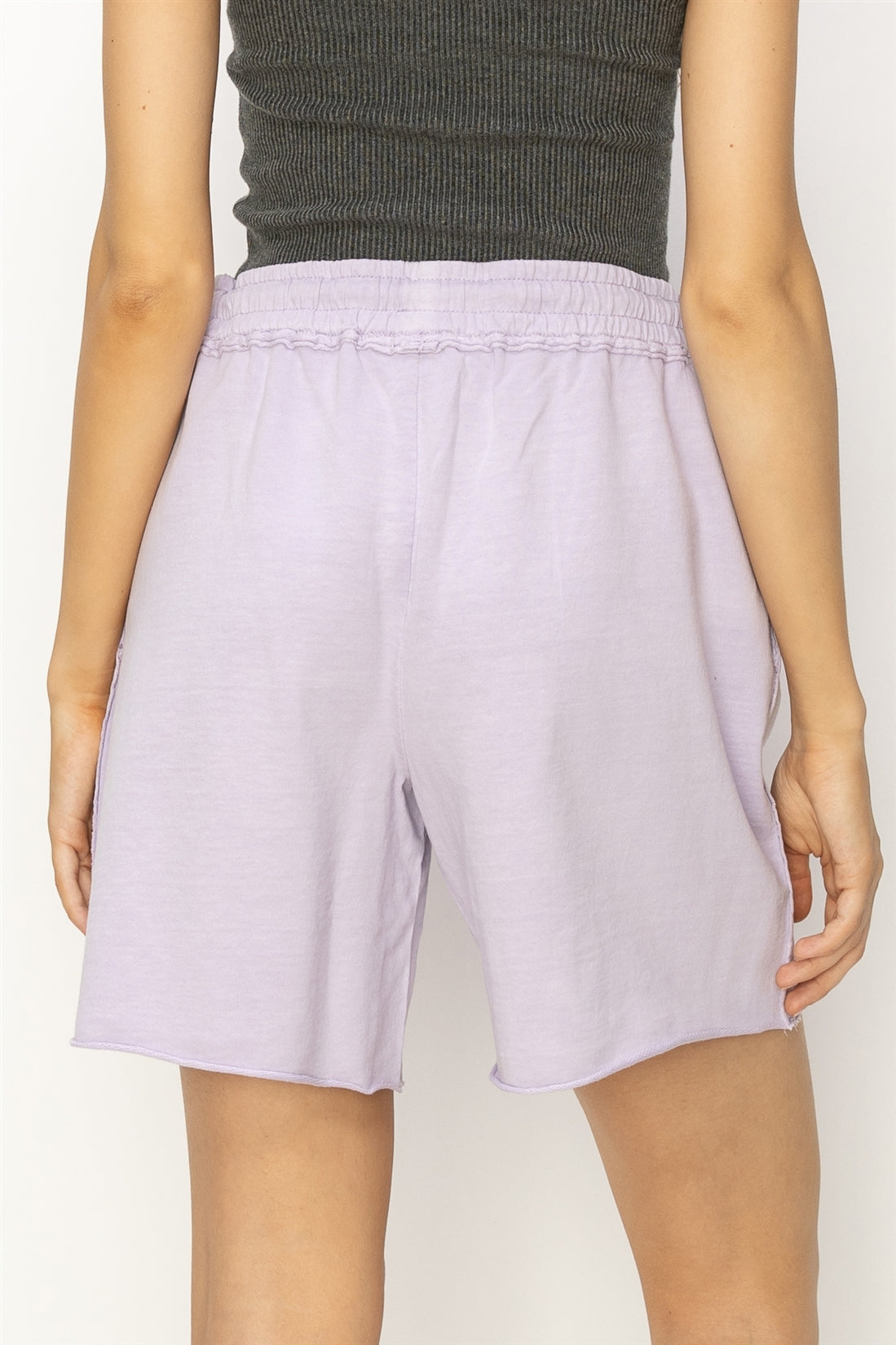 Wholesale Mid Rise Drawstring Shorts Shorts DZ24A839 LAVENDER DOUBLE ZERO