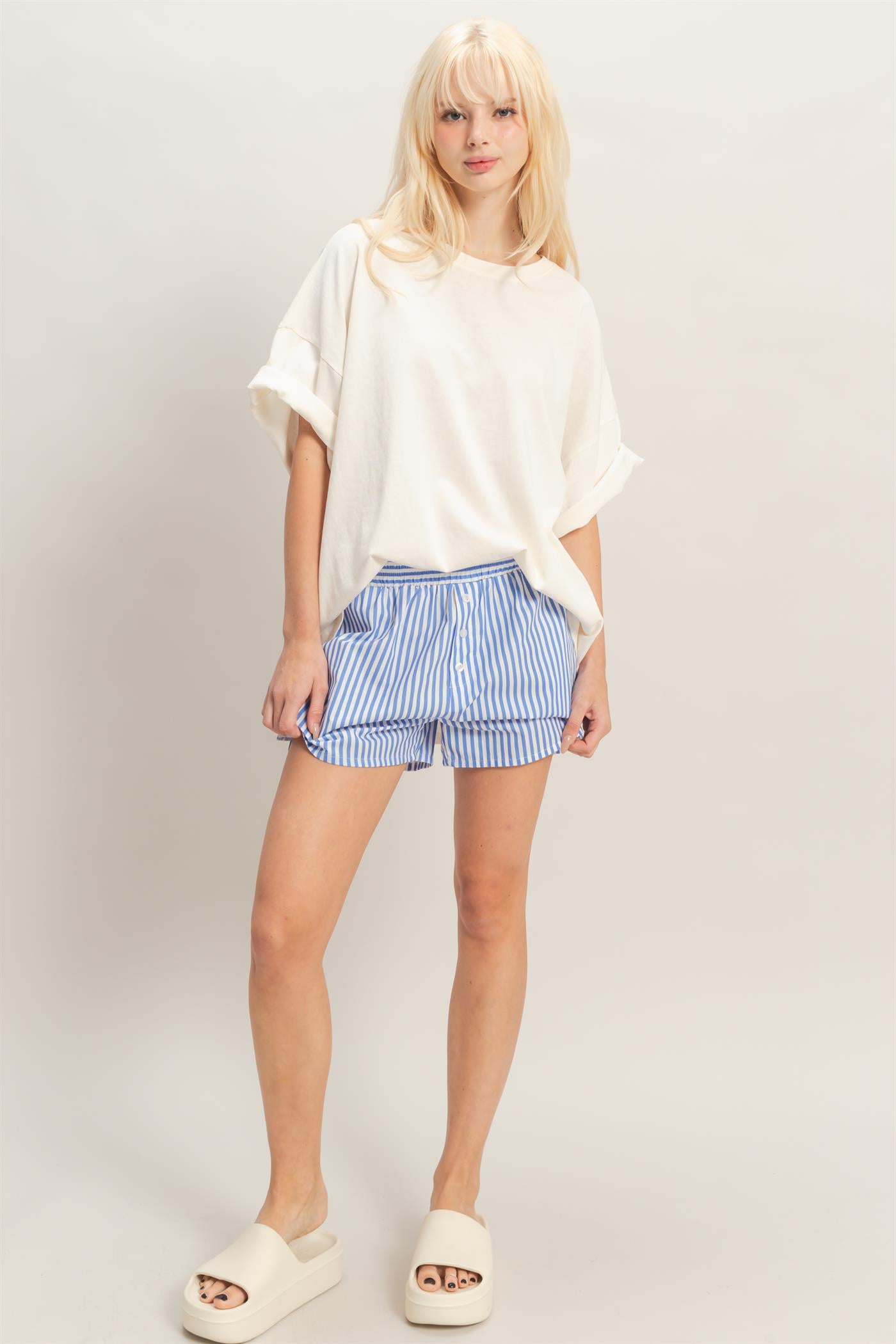 Wholesale Oversized Mineral Wash T-Shirt T-Shirts DZ26A031 OFF WHITE DOUBLE ZERO