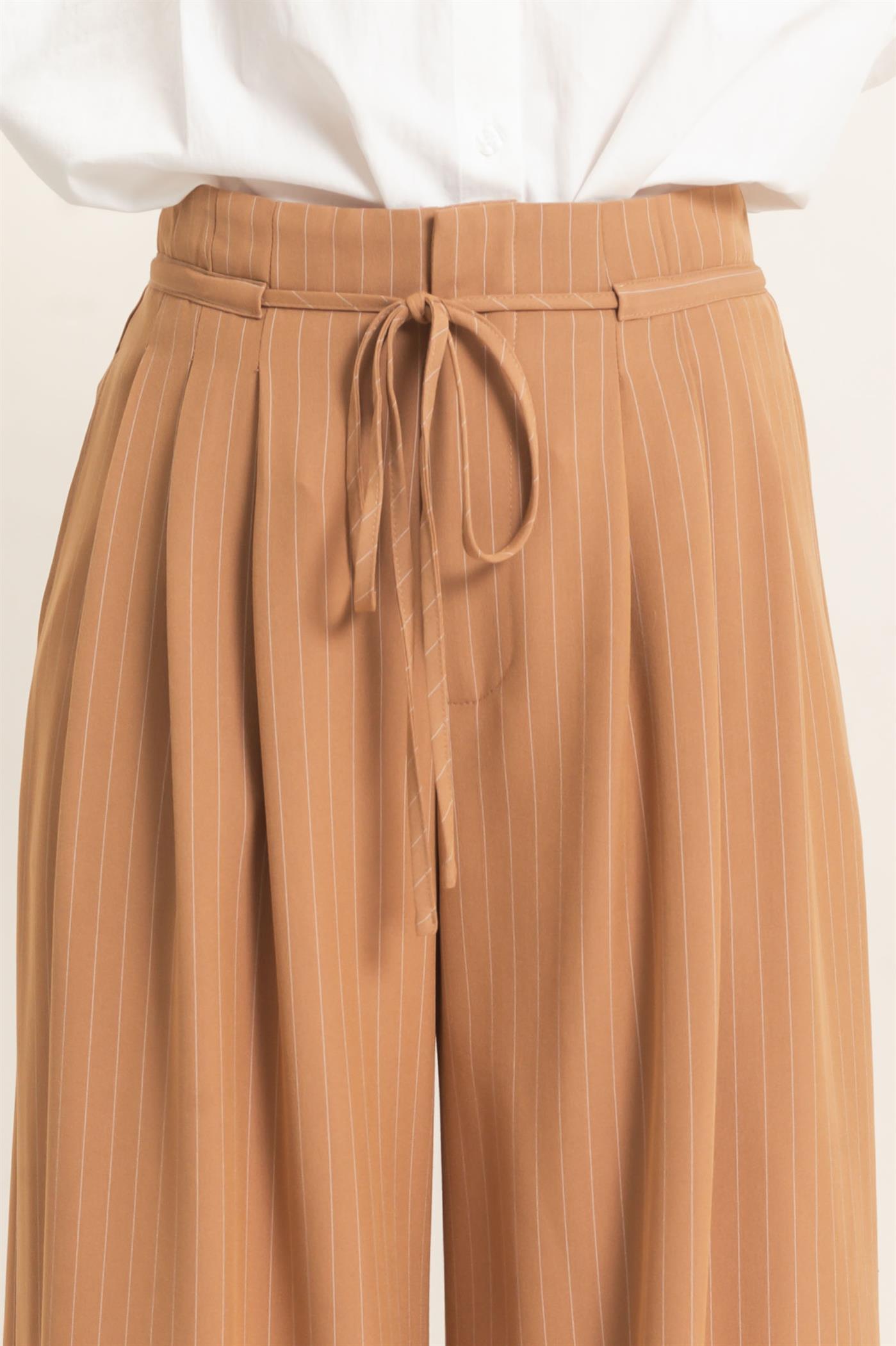 Wholesale Pleated Wide-Leg Pants Pants HF26A776 LIGHT BROWN HYFVE