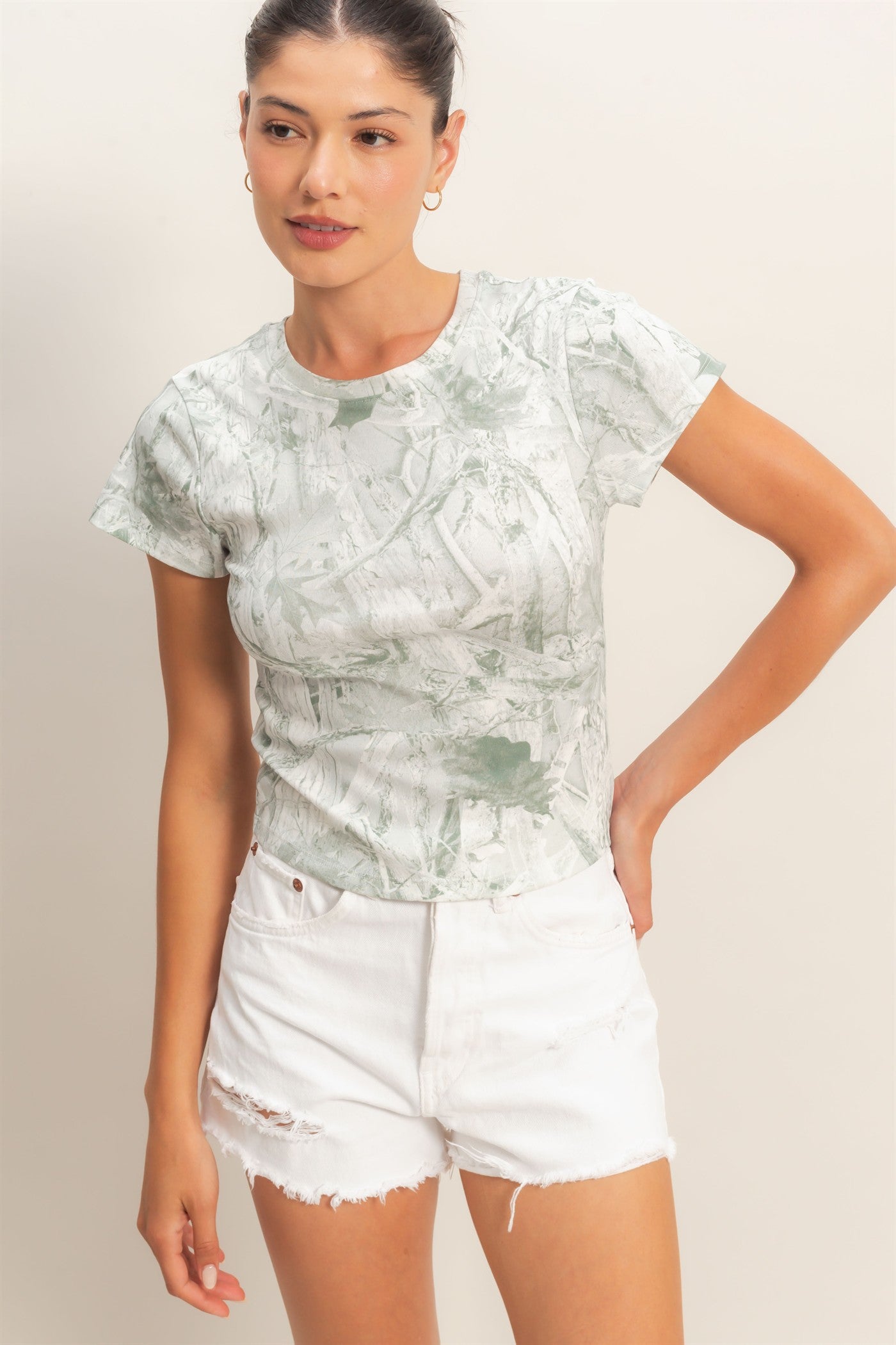 Wholesale Fitted Crew Neck T-Shirt T-Shirts HF26C893 OLIVE HYFVE