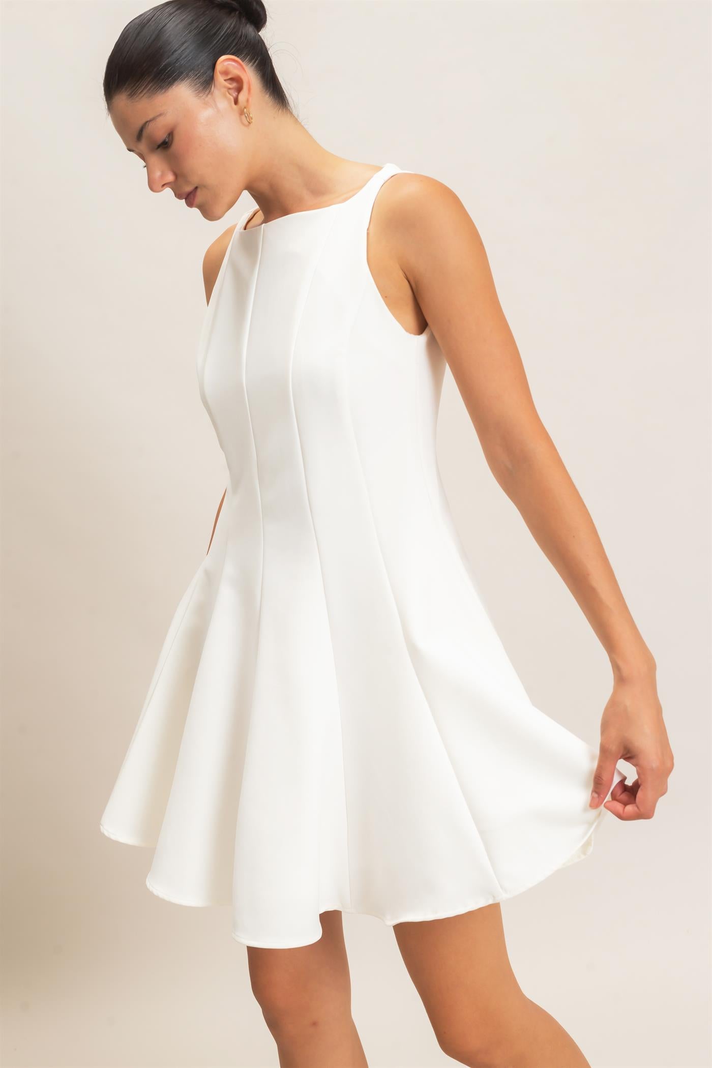 Wholesale Sleeveless Fit And Flare Dress Dresses HF26F217 WHITE HYFVE