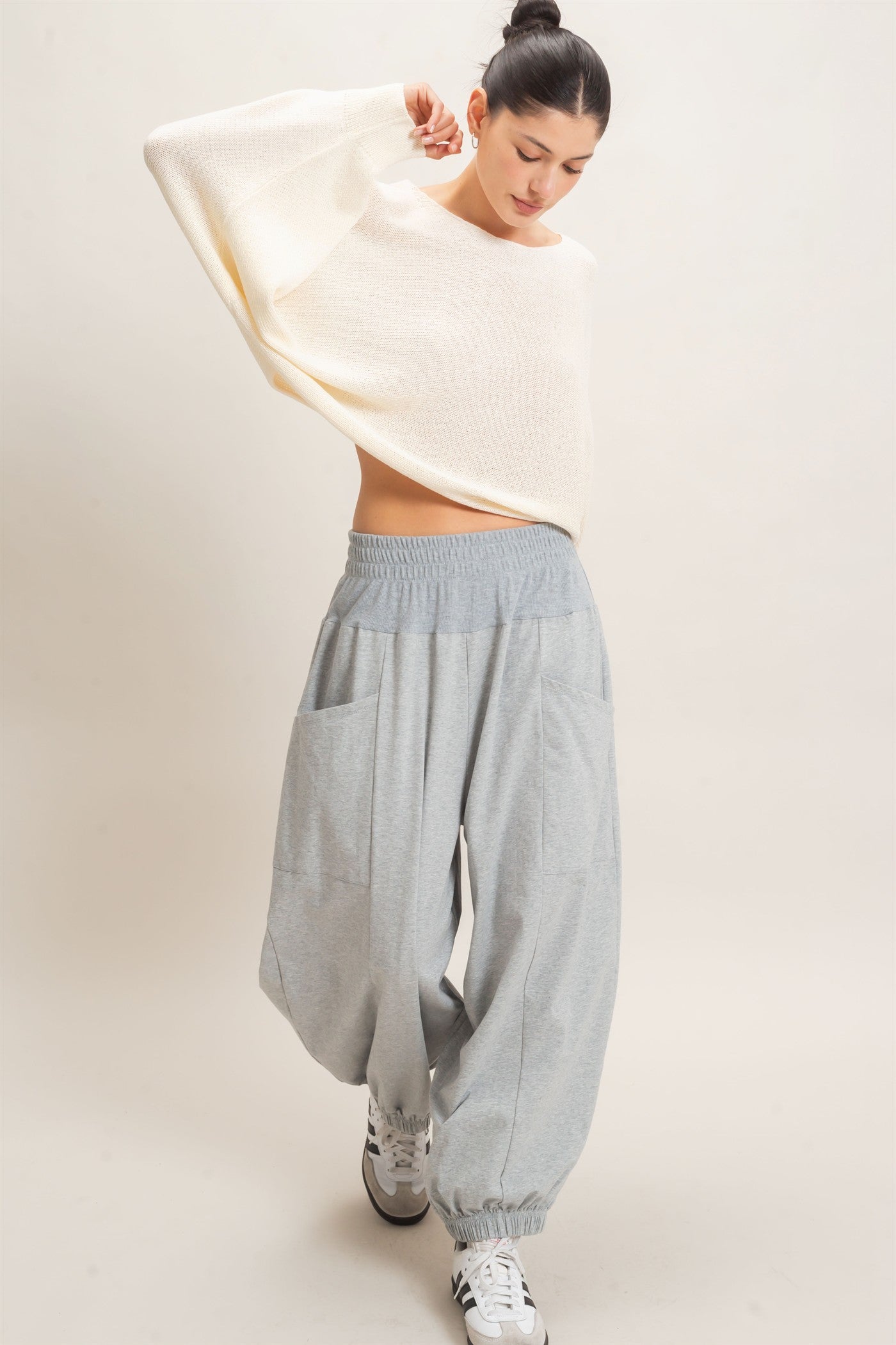 Wholesale Loose Knit Boat Neck Sweater Sweaters HF26E896 IVORY CREAM HYFVE