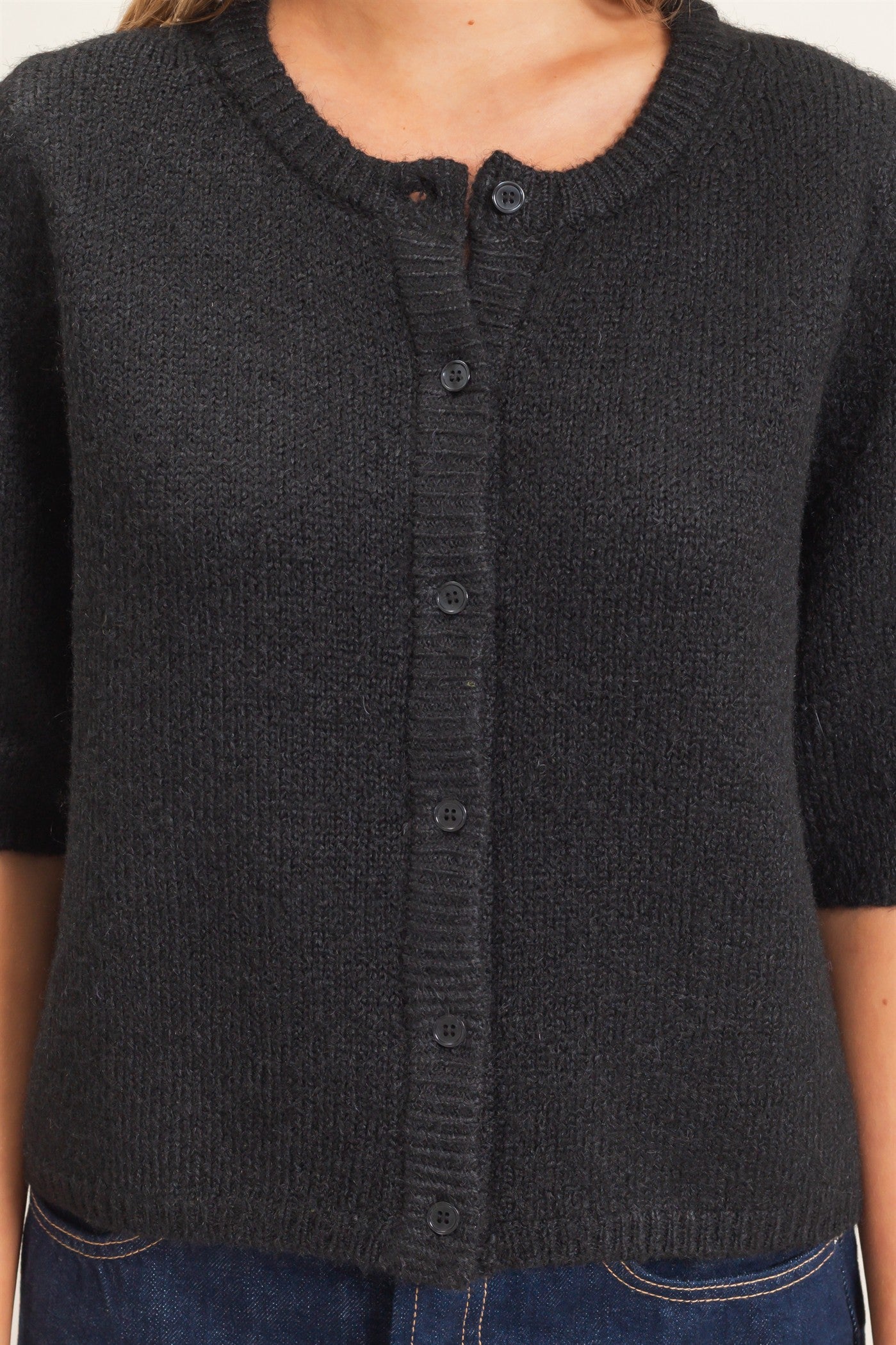 Wholesale Button-Up Cardigan Cardigans HF26E228 BLACK HYFVE