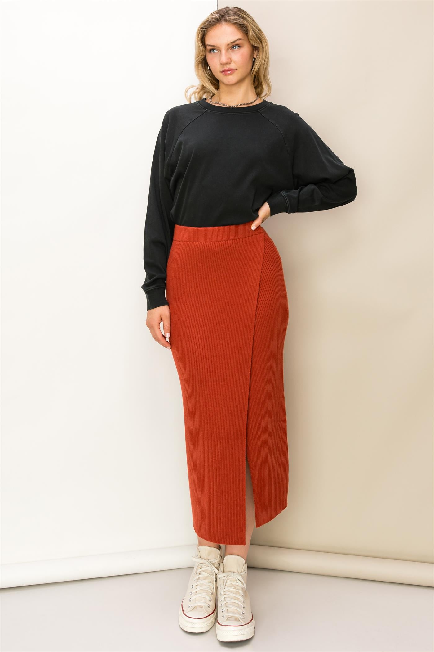 Wholesale Raglan Long Sleeve Top Clothing Tops DZ23G286 BLACK DOUBLE ZERO
