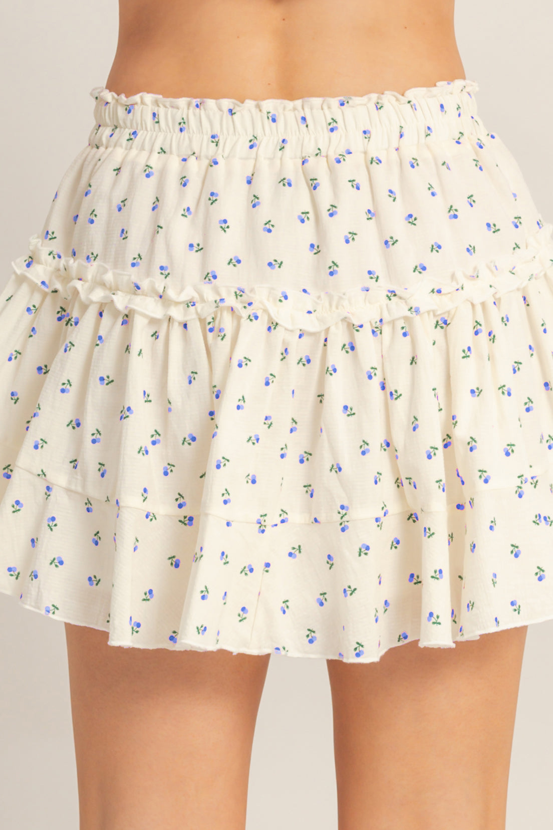 Wholesale Blueberry Tiered Ruffle Skirt Skirts HF26C243 BLUE HYFVE