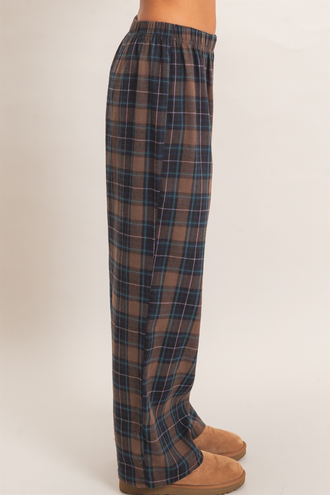 Wholesale Plaid Wide-Leg Pants Pants DZ26F271 BROWN DOUBLE ZERO
