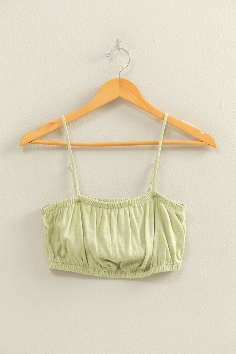 Wholesale Cami Bandeau Crop Top Clothing Tops DZ22C556 PASTEL GREEN DOUBLE ZERO