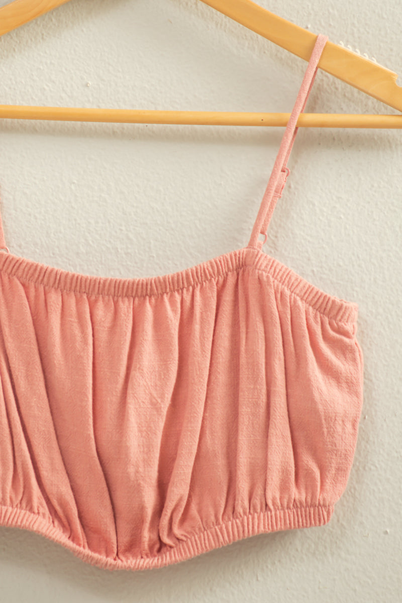 Wholesale Cami Bandeau Crop Top Clothing Tops DZ22C556 TEAK ROSE DOUBLE ZERO
