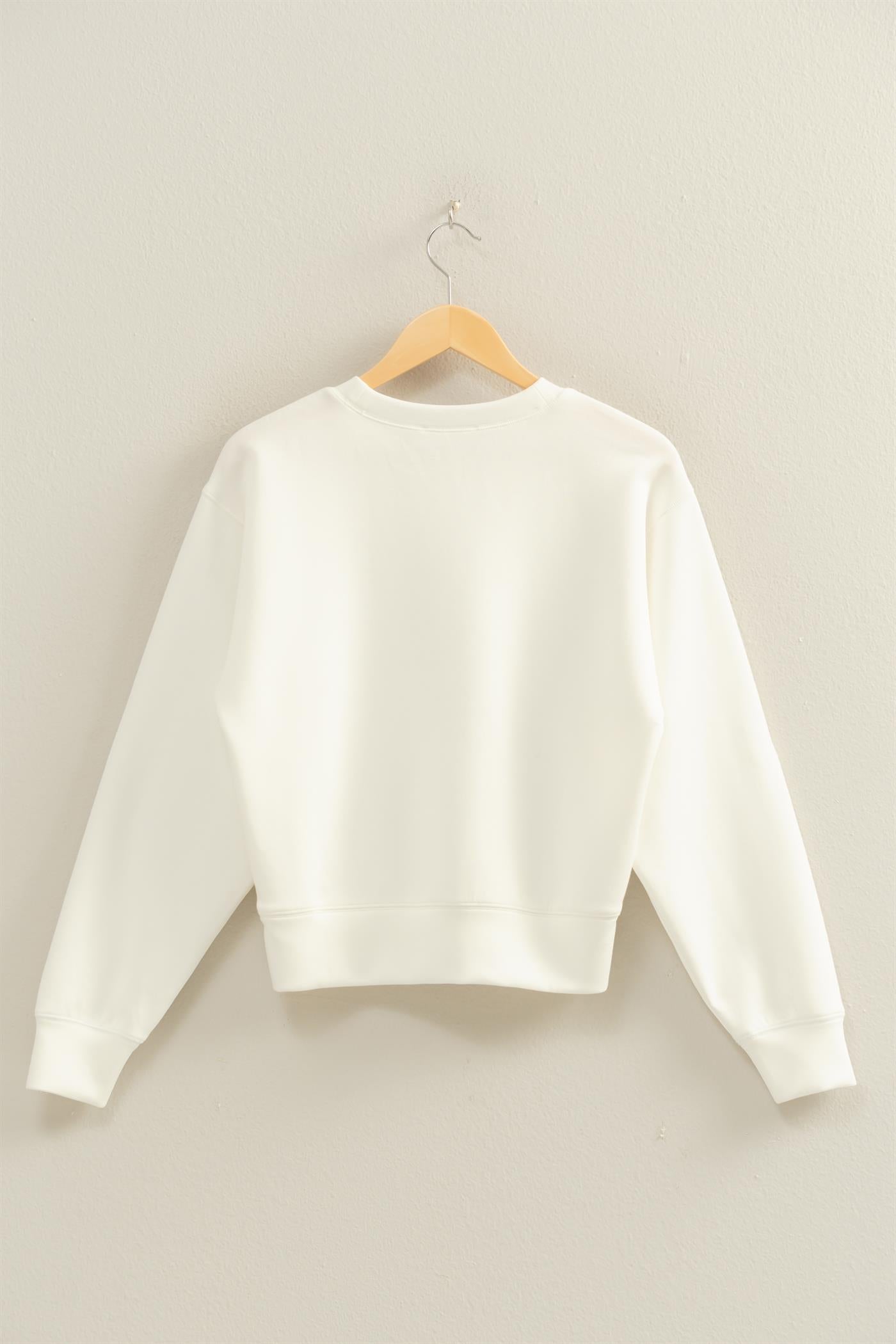 Wholesale Crew Neck Sweatshirt Sweatshirts DZ26C167 WHITE DOUBLE ZERO