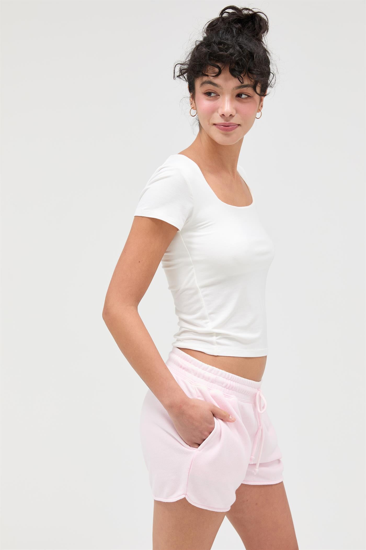 Wholesale Square Neck Cap Sleeve Top Clothing Tops DZ26A983 OFF WHITE DOUBLE ZERO