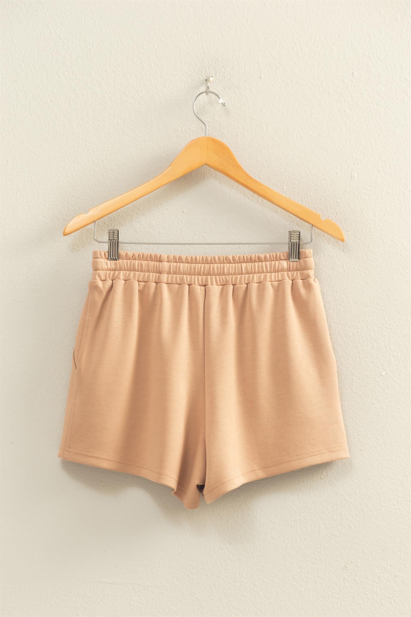 Wholesale Drawstring Waist Shorts Shorts DZ26C708 DARK TAUPE DOUBLE ZERO