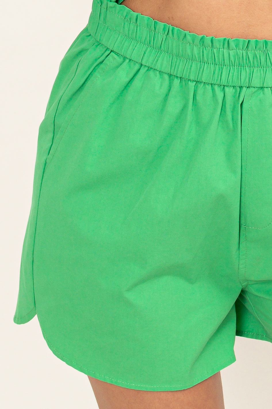 Wholesale Poplin High Waist Shorts Shorts DZ24A298 GREEN DOUBLE ZERO