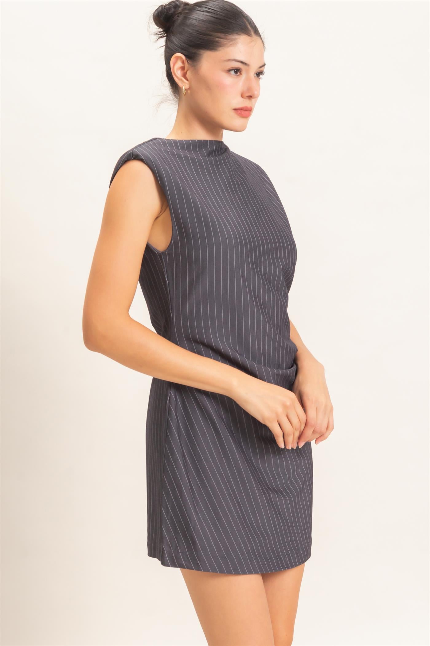 Wholesale Pin Stripe Sheath Dress Dresses HF26E374 GRAY HYFVE