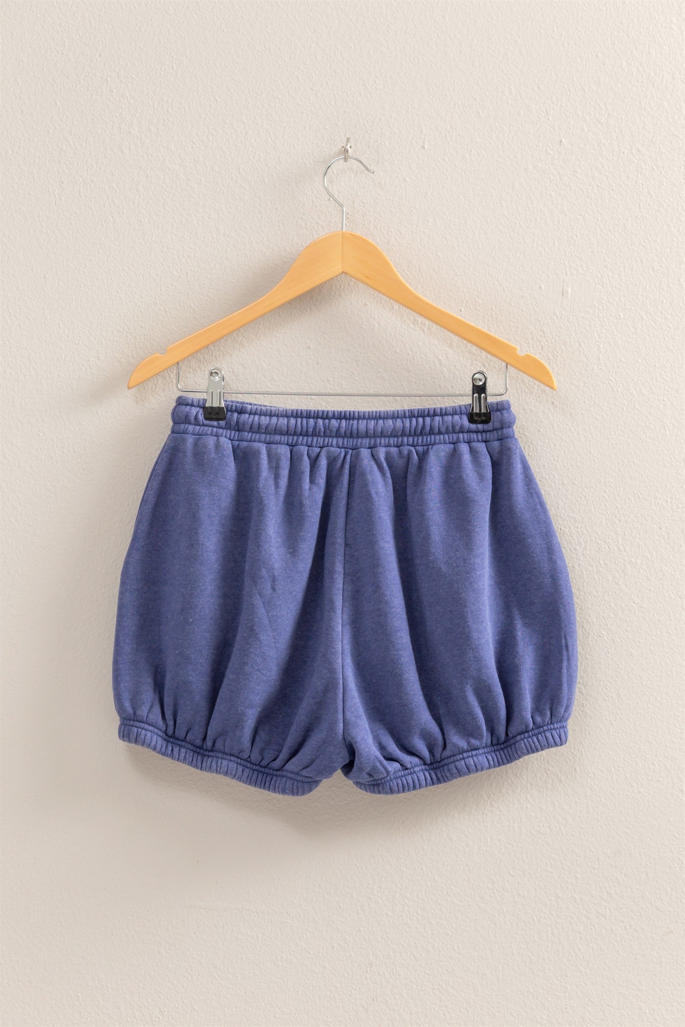Wholesale Drawstring Waist Bubbled Hem Shorts Shorts DZ25A702 DUSTY INDIGO DOUBLE ZERO