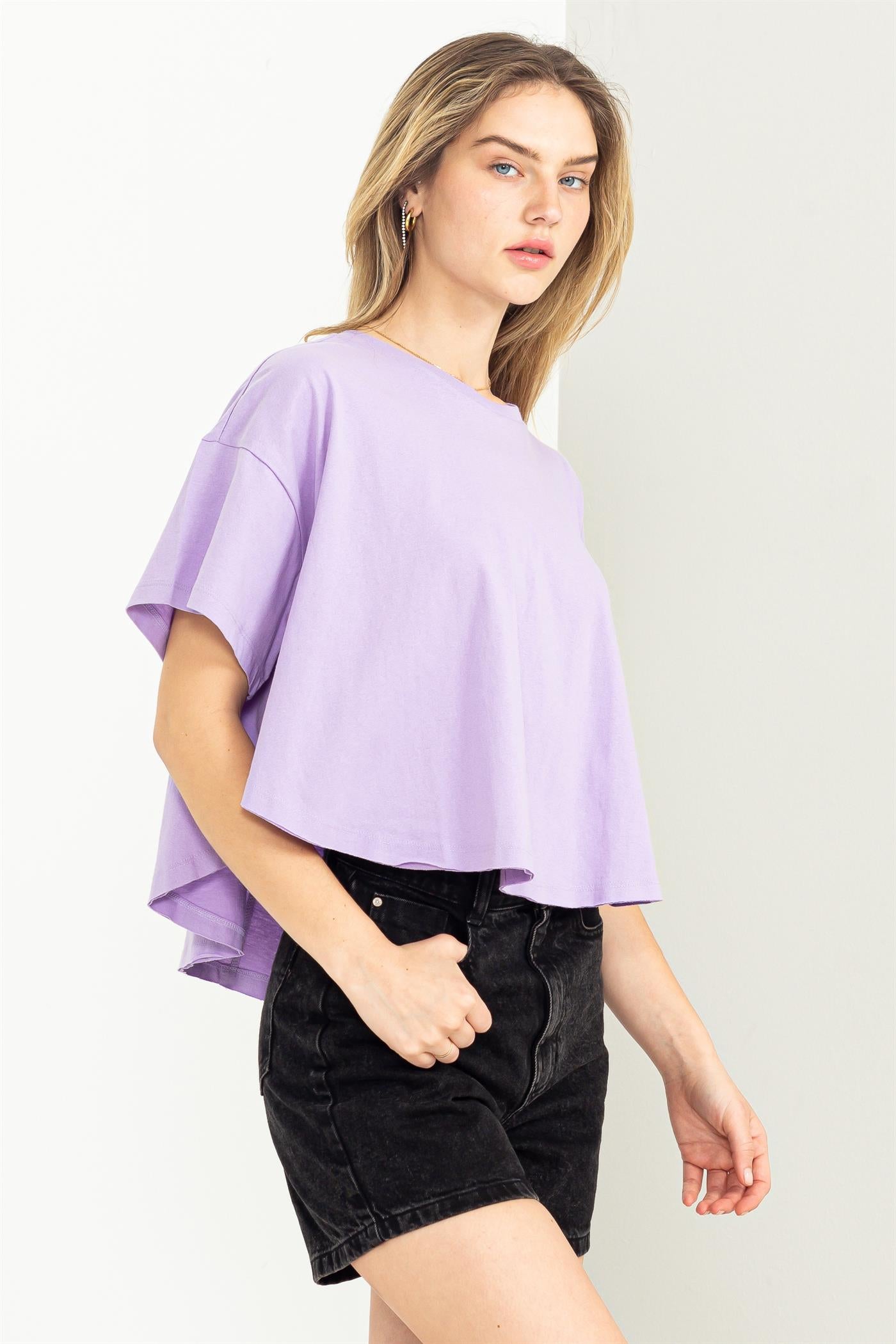 Wholesale Stay Easy Flutter Sleeve High-Low Top Clothing Tops DZ23C410 TARO DOUBLE ZERO