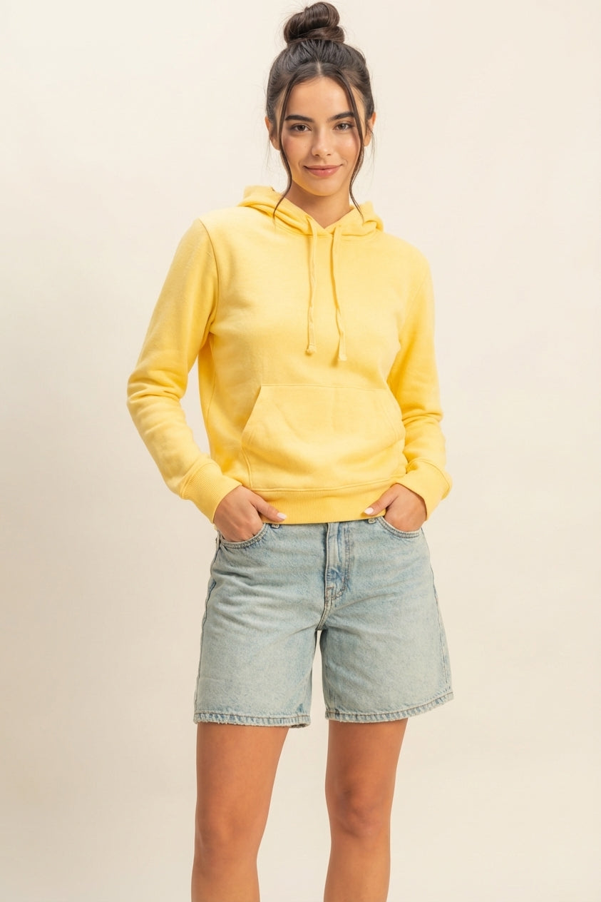 Wholesale Long Sleeve Pullover Hoodie Clothing Tops DZ24A320 BANANA CREAM DOUBLE ZERO