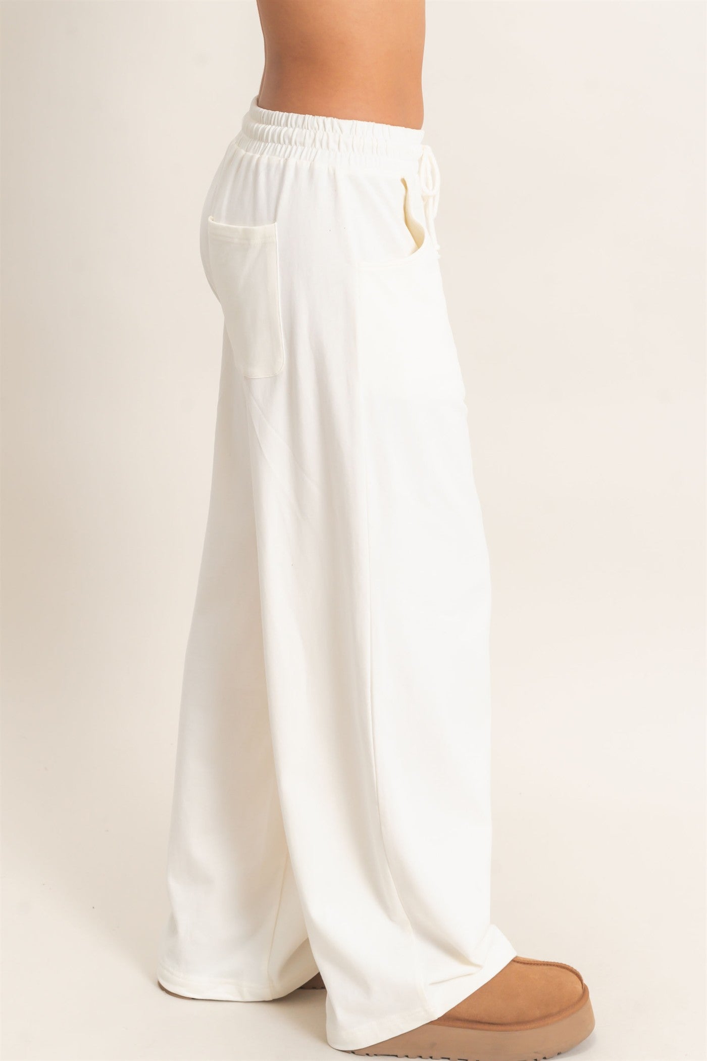 Wholesale Washed Barrel Sweatpants Pants DZ26E379 CREAM DOUBLE ZERO