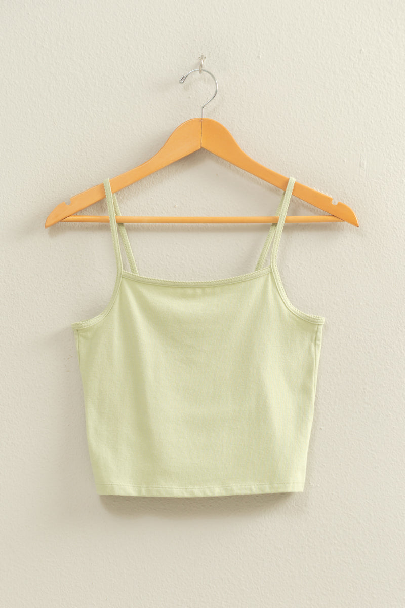 Wholesale Basic Cami Crop Top Clothing Tops DZ22C574 PASTEL GREEN HYFVE