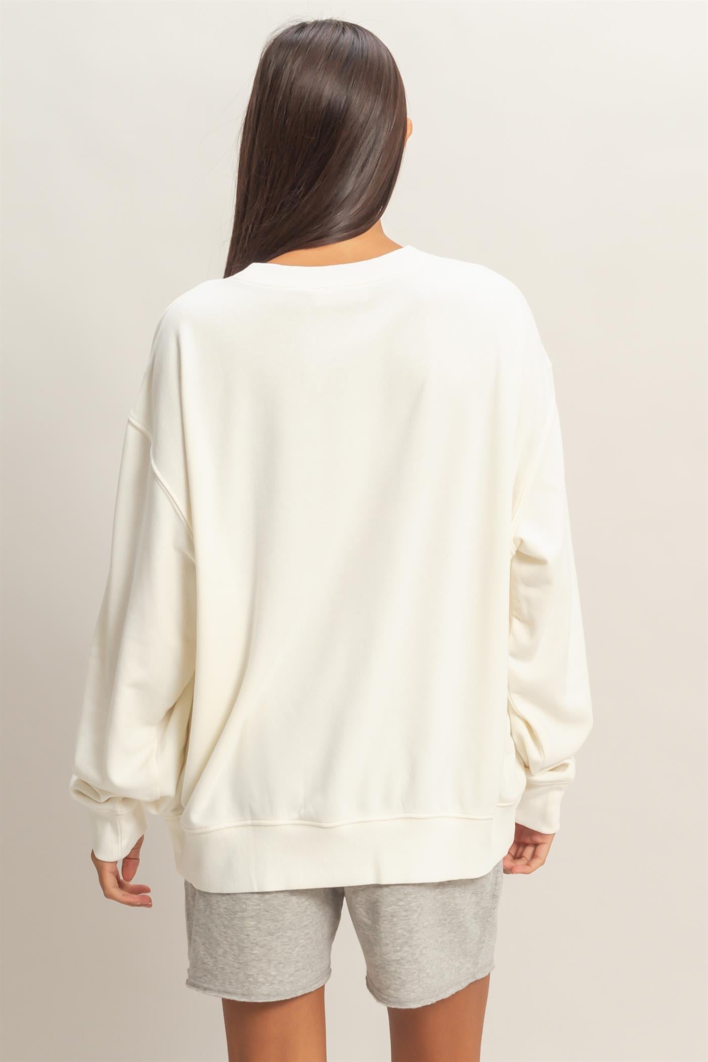 Wholesale Mineral Washed Crew Neck Sweatshirt Sweatshirts DZ26A262 CREAM DOUBLE ZERO