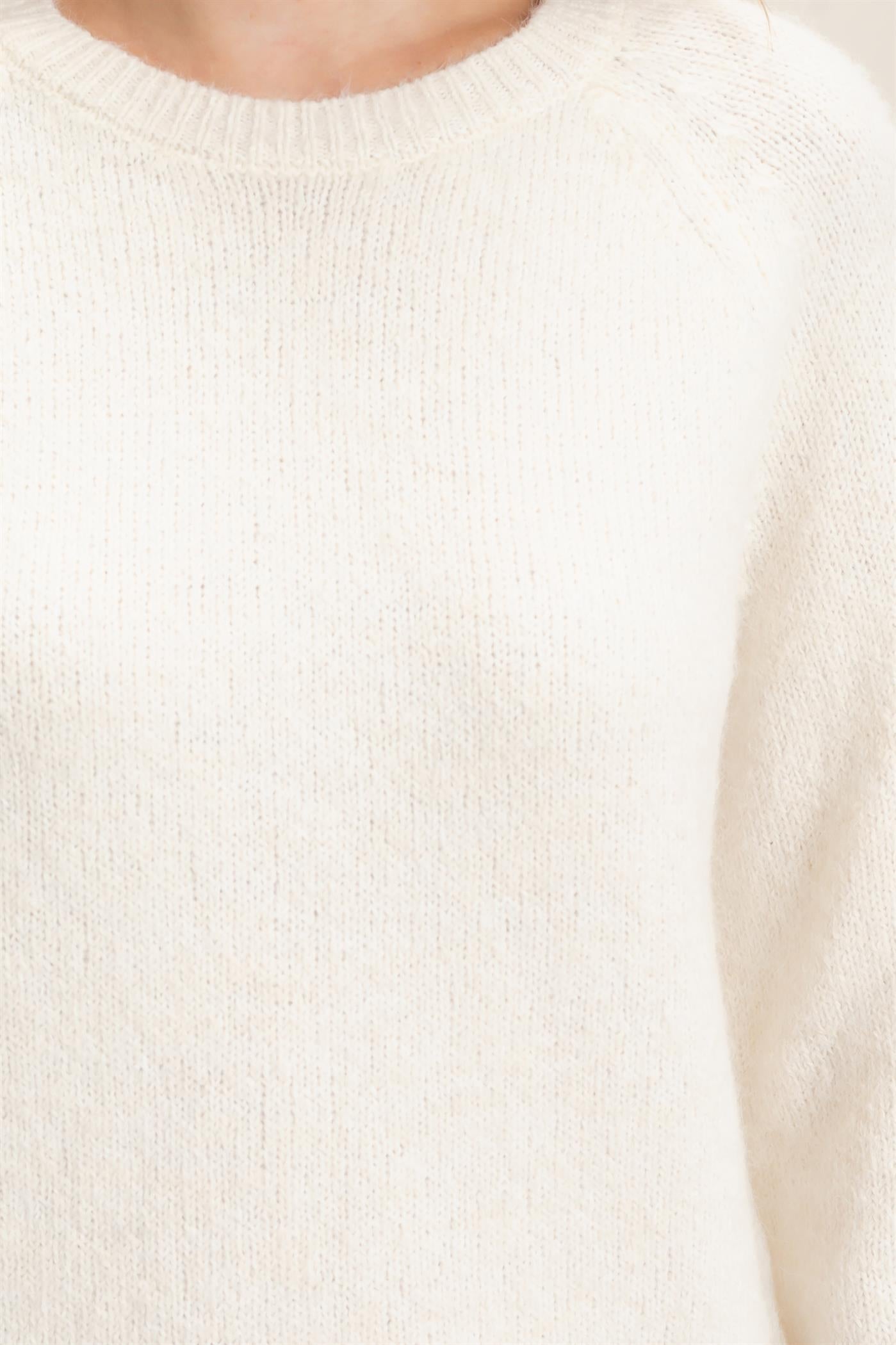 Wholesale Floral Applique Raglan Sleeve Sweater Sweaters HF26E808 CREAM HYFVE