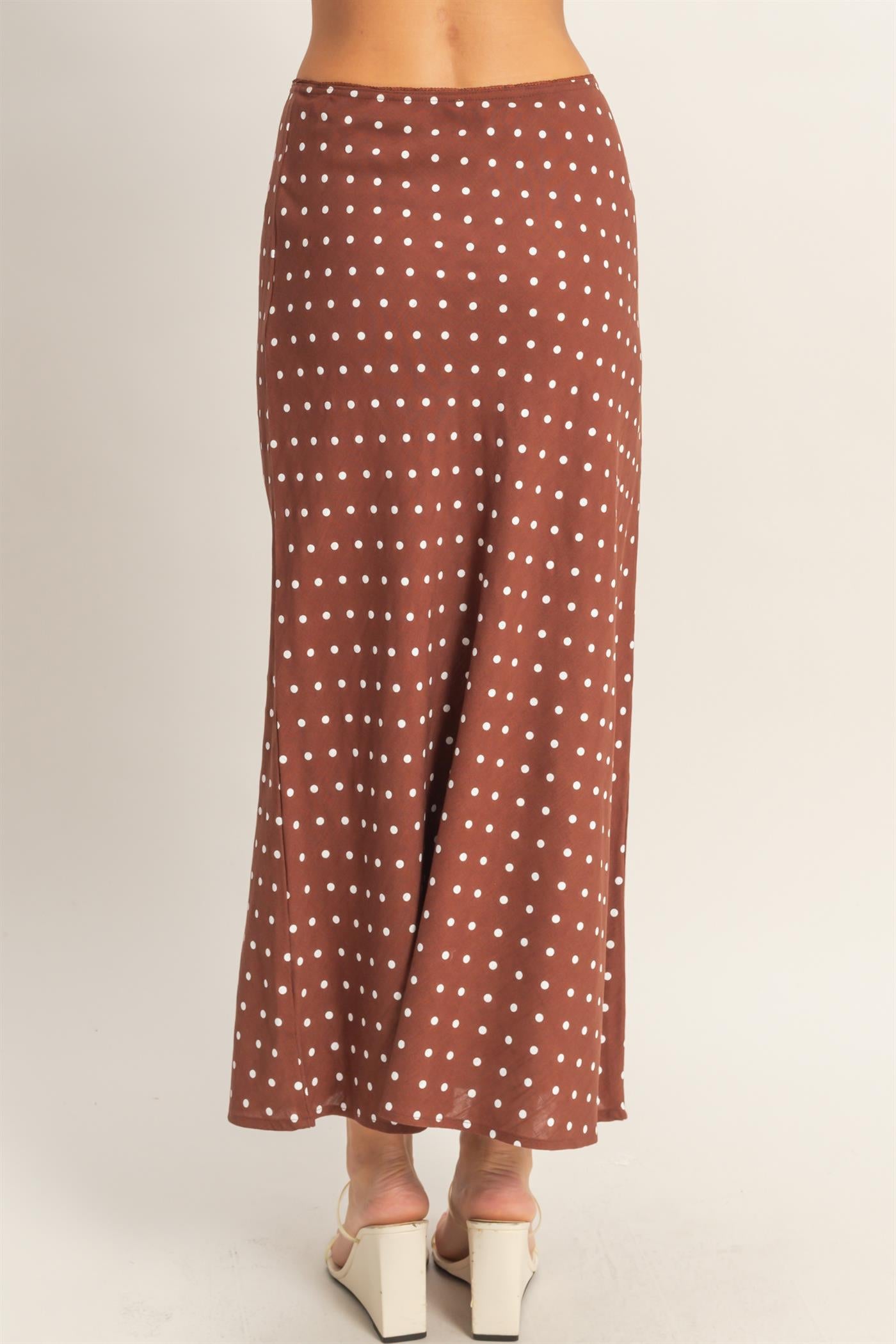 Wholesale Polka Dot A-Line Skirt Skirts HF26E416-D CHESTNUT HYFVE