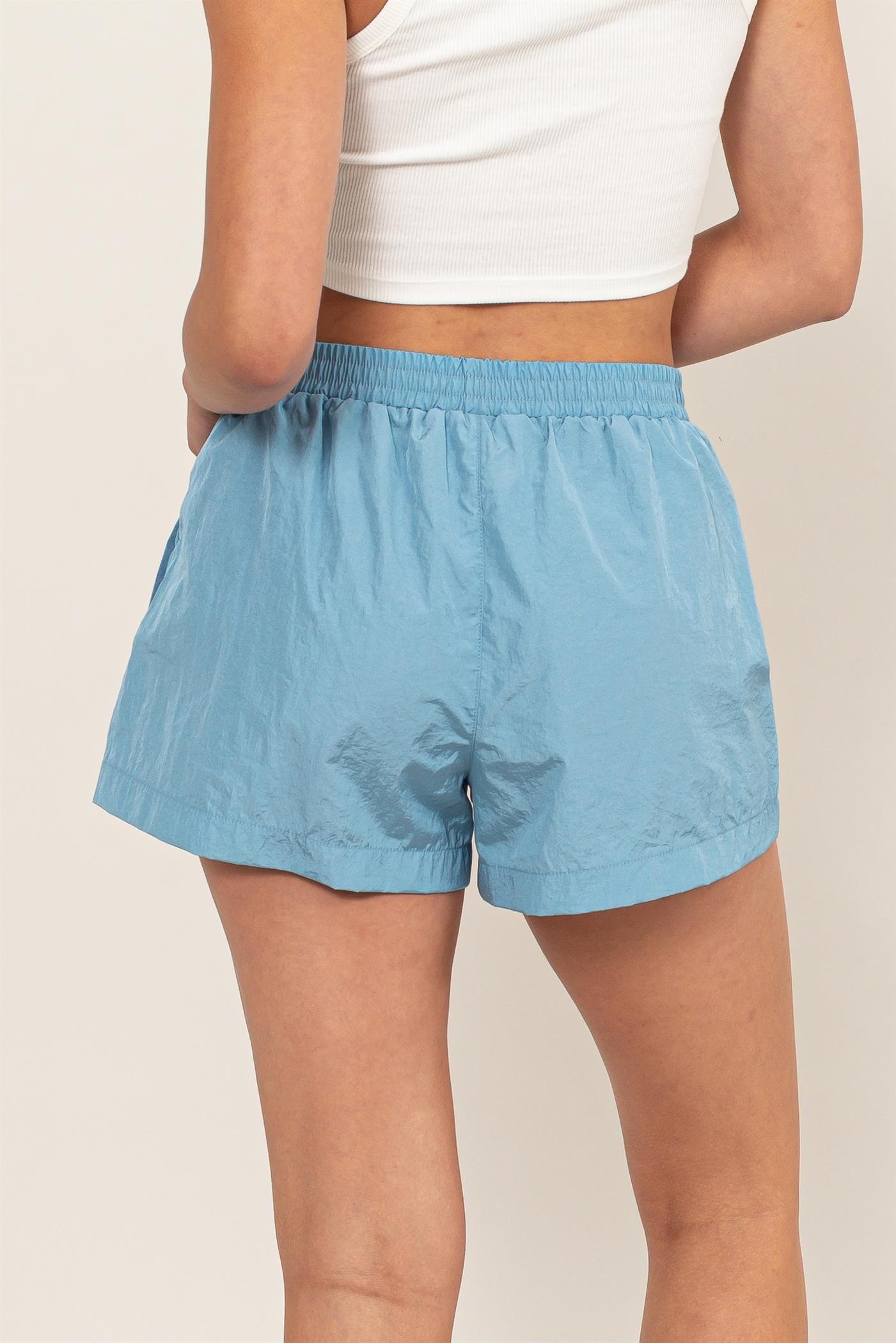 Wholesale Mid Waist Nylon Shorts Shorts DZ24C815 DOLPHIN BLUE DOUBLE ZERO