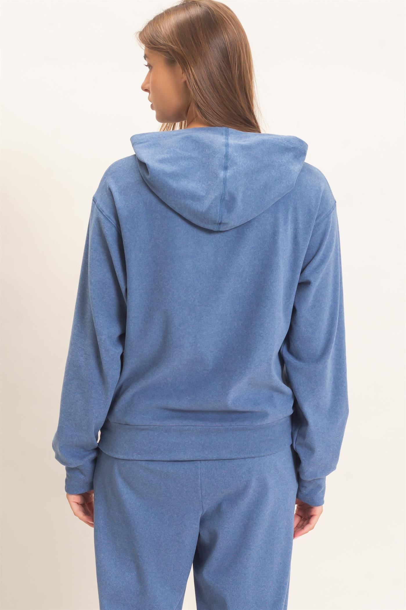 Wholesale Long Sleeve Hoodie With Kangaroo Pocket Hoodies DZ26F276 NAVY DOUBLE ZERO