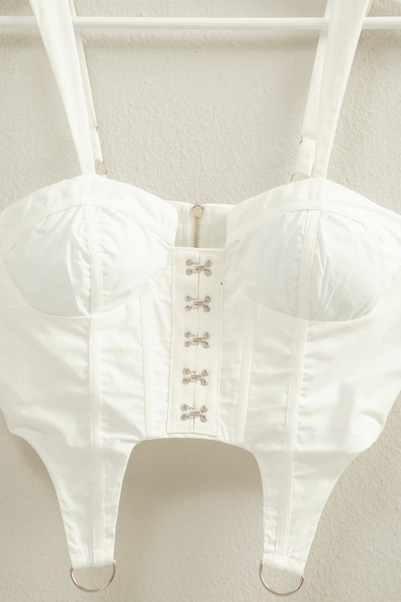 Wholesale Corset Style Blouse Clothing Tops HF22E655 WHITE HYFVE