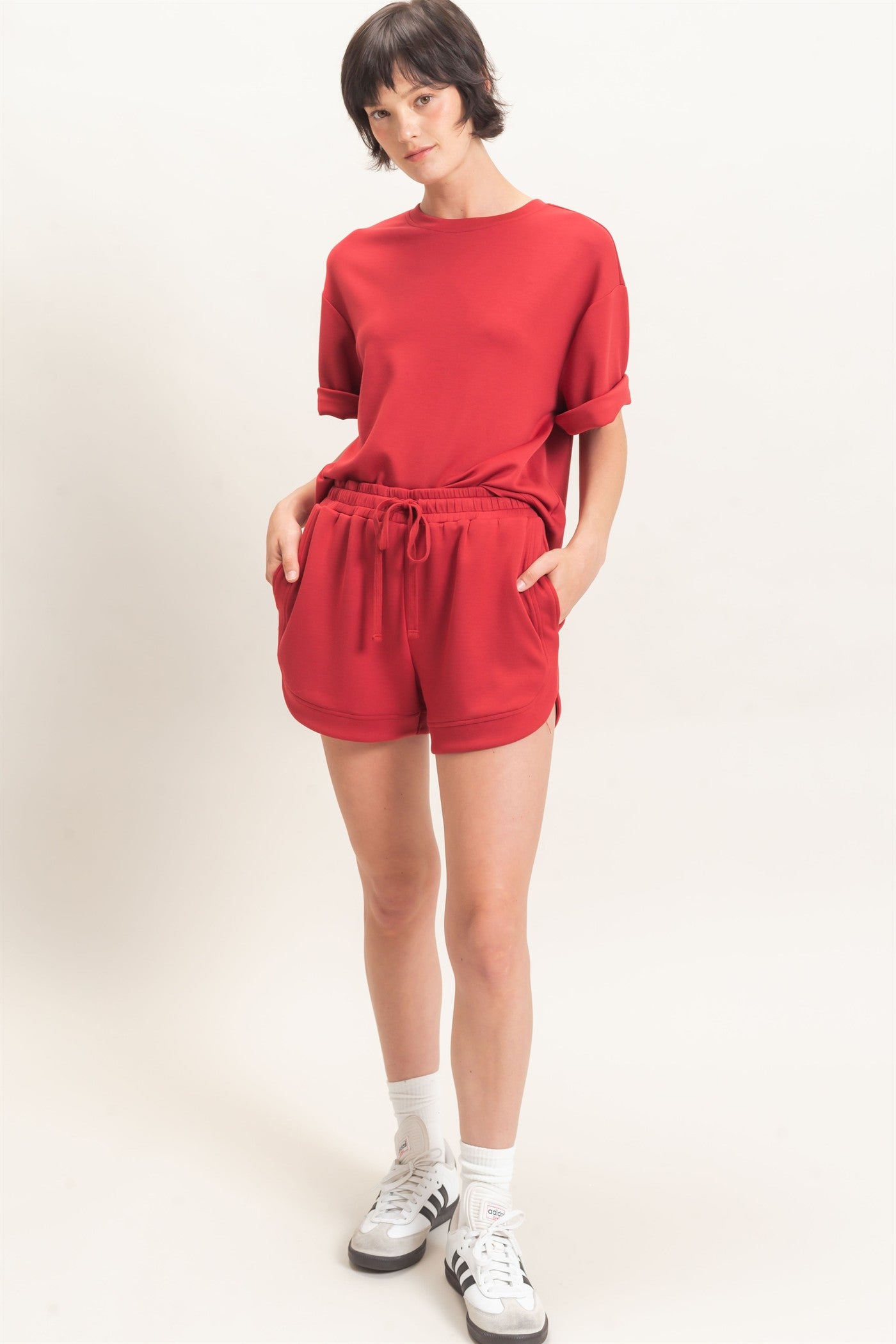 Wholesale Elastic Waistband Shorts Shorts DZ26C973 DARK RED HYFVE
