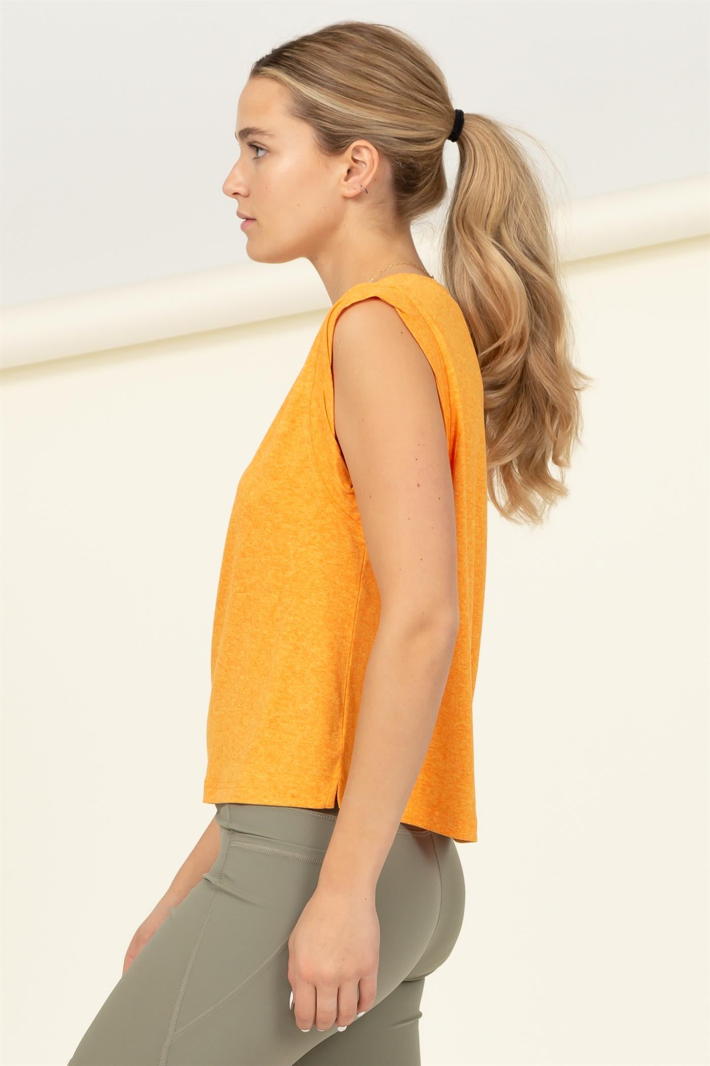 Wholesale Sleeveless Top Clothing Tops DZ22E690 VIBE ORANGE DOUBLE ZERO