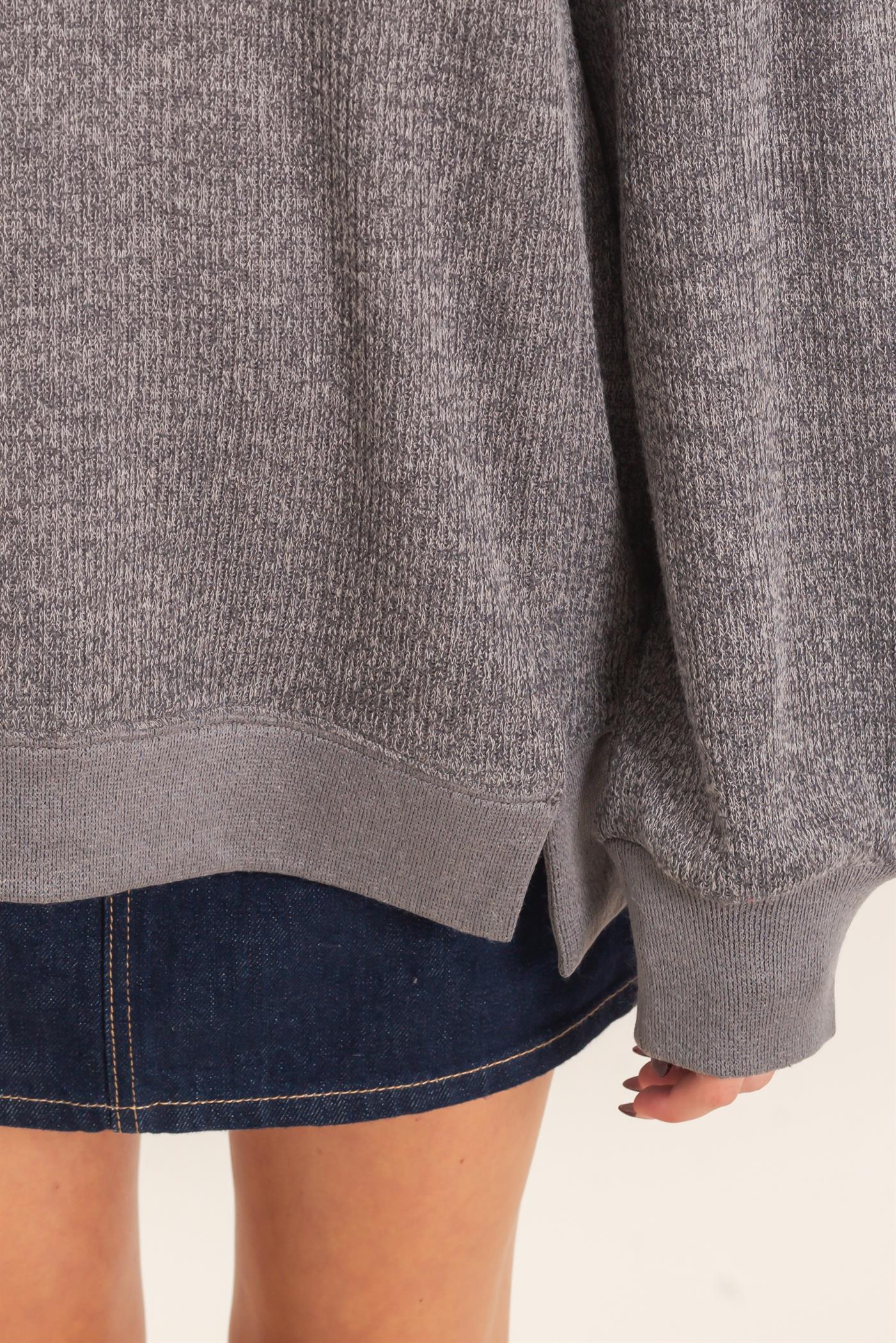 Wholesale Ribbed Boat Neck Knit Top Clothing Tops HF26E852 GRAY HYFVE