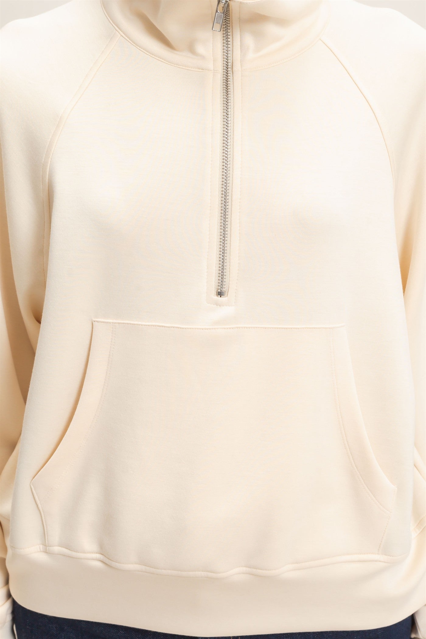 Wholesale Half-Zip Collar Raglan Pullover Sweatshirts DZ26C967 ALPACA DOUBLE ZERO