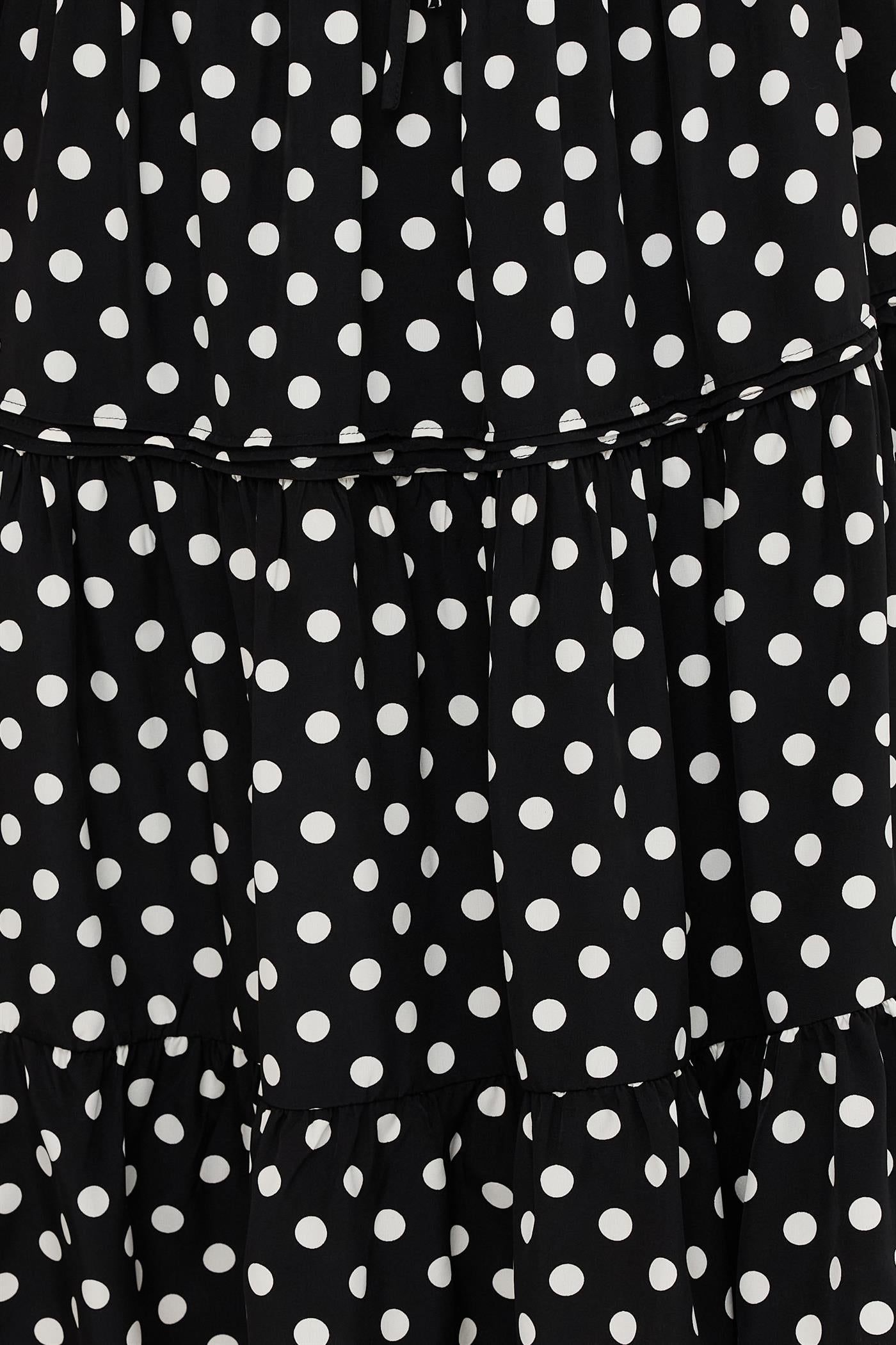 Wholesale Tiered Polka Dot Skirt Skirts HF26C066 BLACK HYFVE