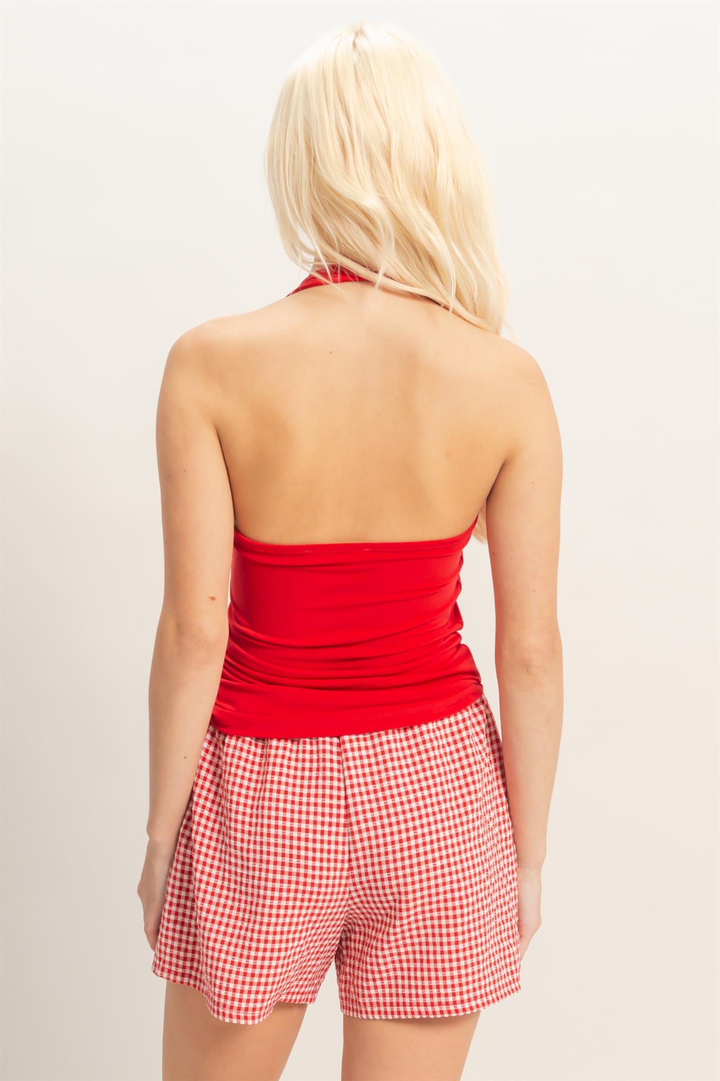 Wholesale Halter Tank Top Clothing Tops DZ26C710 RED DOUBLE ZERO