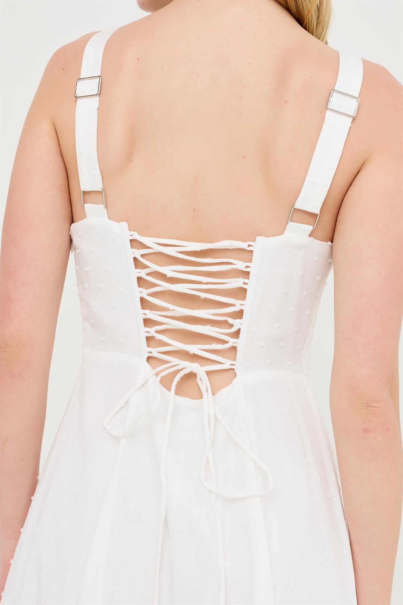 Wholesale Boned Tie-Back Dress Dresses HF25E875 OFF WHITE HYFVE