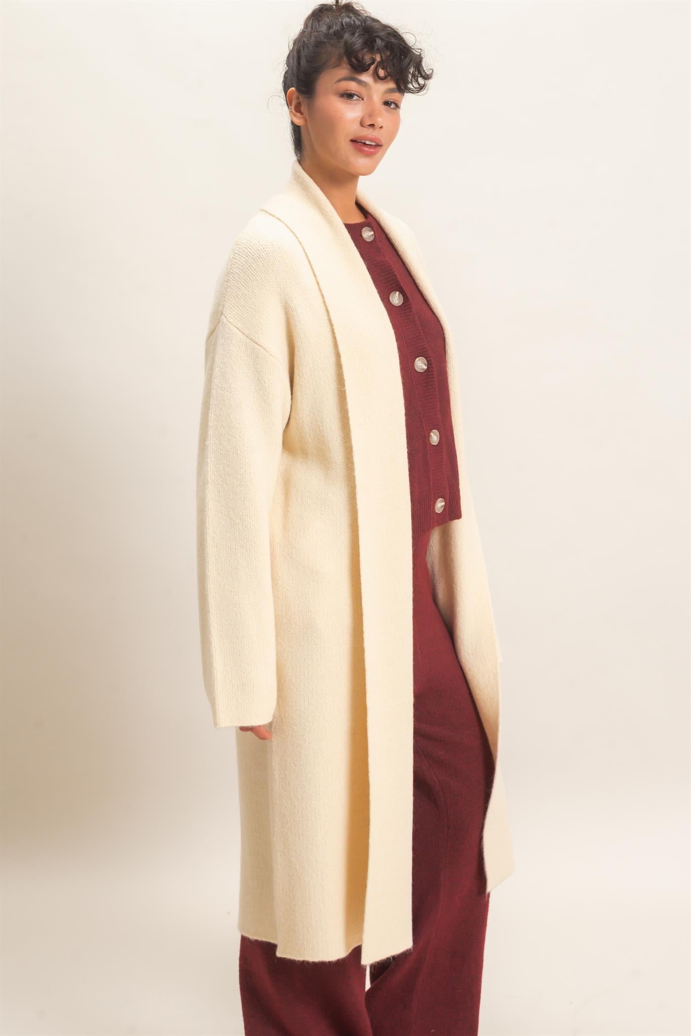 Wholesale Duster Cardigan Sweaters DZ26E267 ALPACA DOUBLE ZERO
