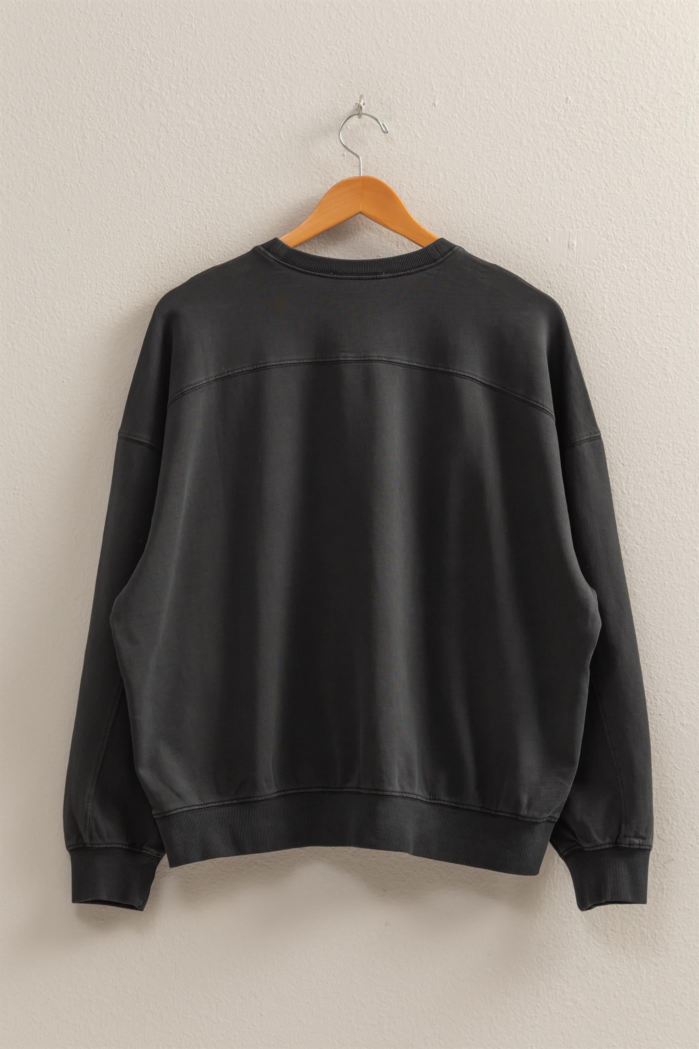 Wholesale Warm Long Sleeve French Terry Sweatshirt Sweatshirts DZ25C733 BLACK HYFVE