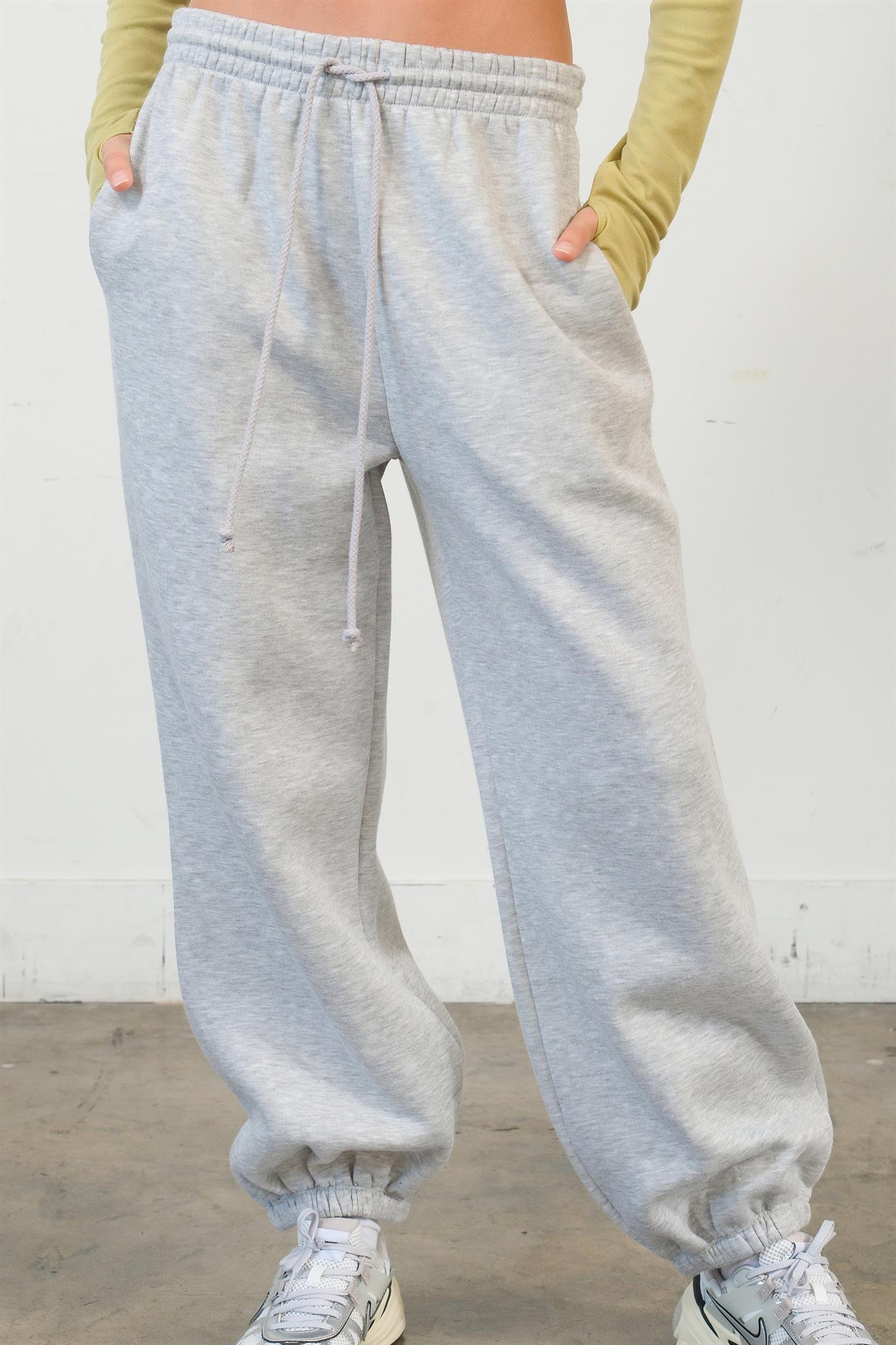 Wholesale Washed French Terry Jogger Pants Pants HF24E984 H.GREY HYFVE