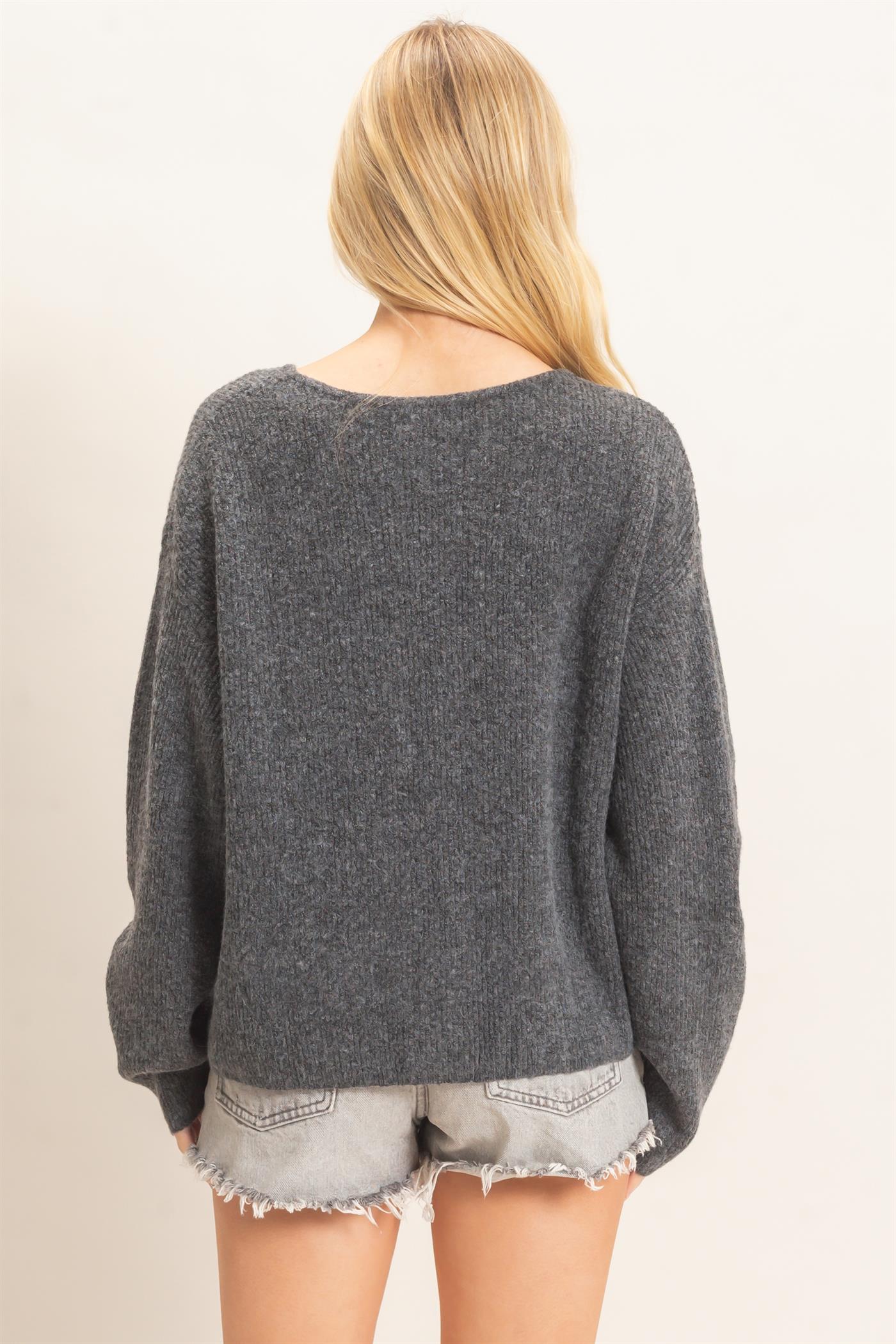 Wholesale Ribbed Cardigan Cardigans HF26E630 CHARCOAL HYFVE