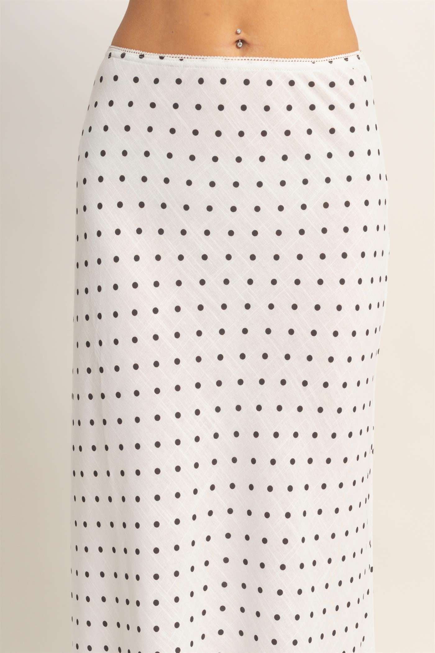 Wholesale Polka Dot A-Line Skirt Skirts HF26E416-D WHITE HYFVE