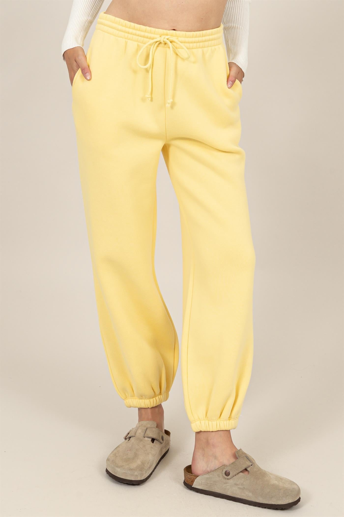 Wholesale Washed French Terry Jogger Pants Pants HF24E984 EGGNOG HYFVE