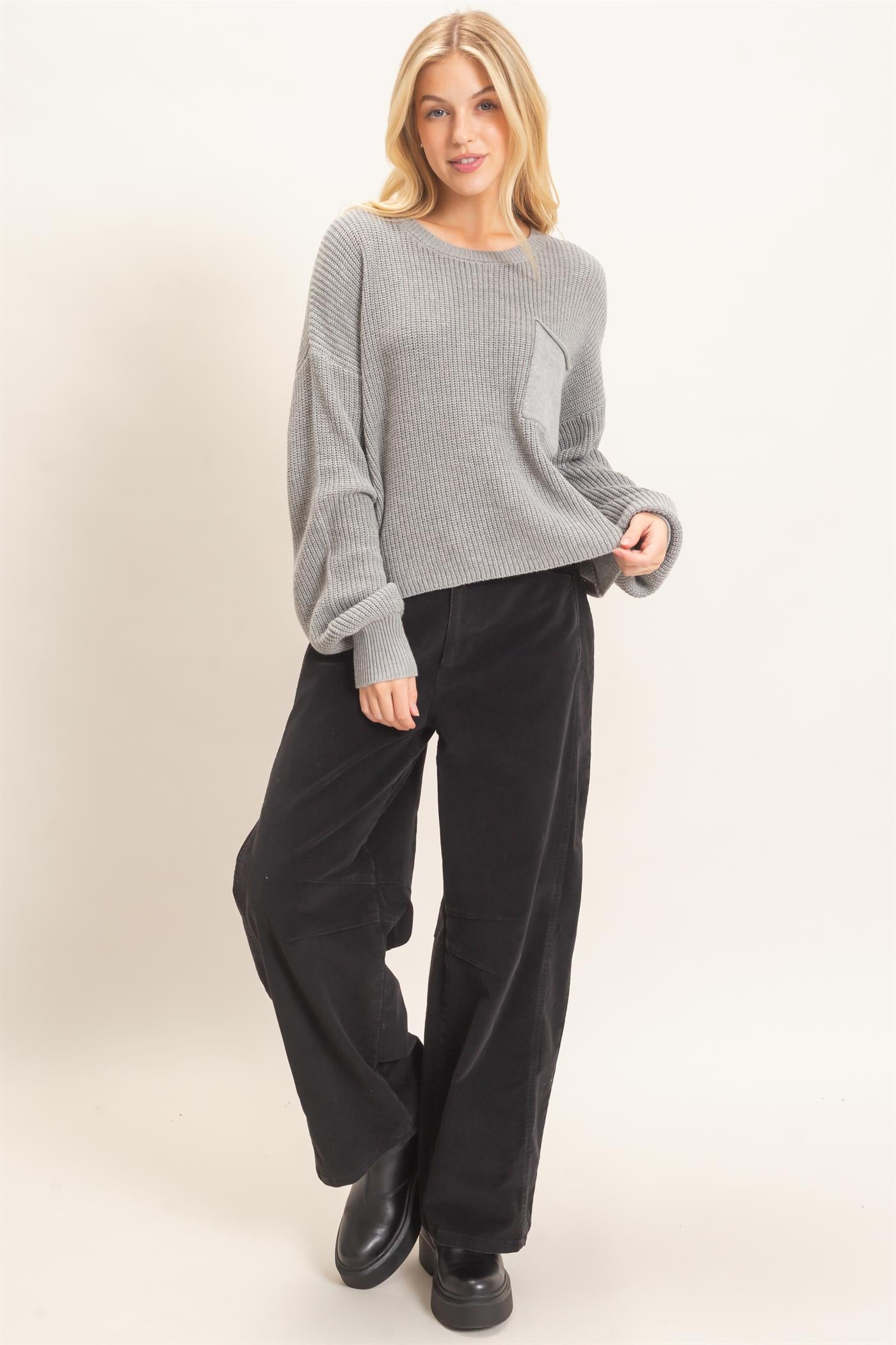 Wholesale Mineral Wash Wide-Leg Pants Pants HF26F238 BLACK HYFVE
