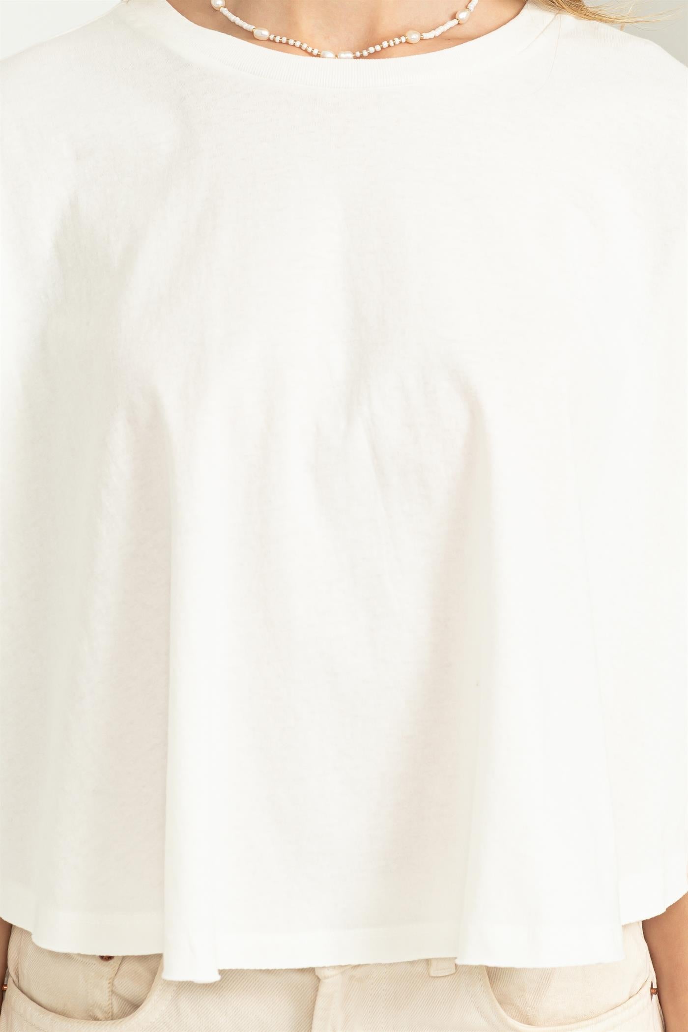 Wholesale Stay Easy Flutter Sleeve High-Low Top Clothing Tops DZ23C410 OFF WHITE DOUBLE ZERO