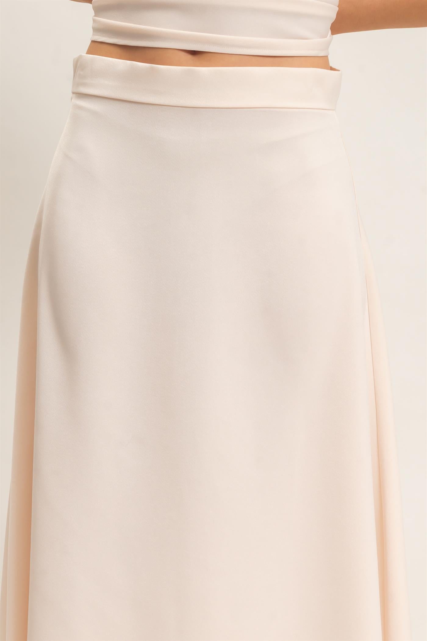 Wholesale Satin Cowl Neck Top And Skirt Set Clothing HF26C690-SET ALPACA HYFVE