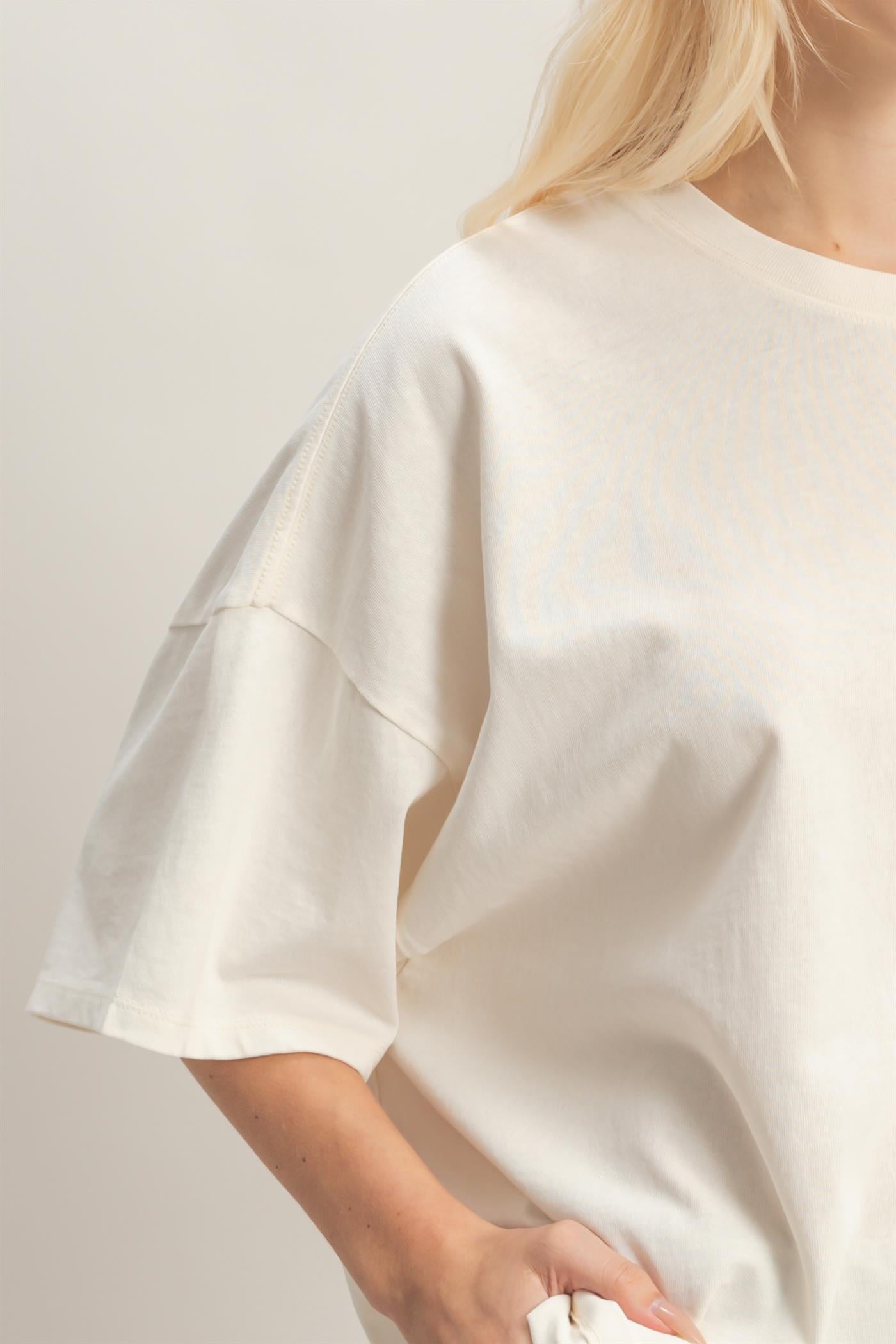 Wholesale Oversized Mineral Wash T-Shirt T-Shirts DZ26A031 OFF WHITE DOUBLE ZERO