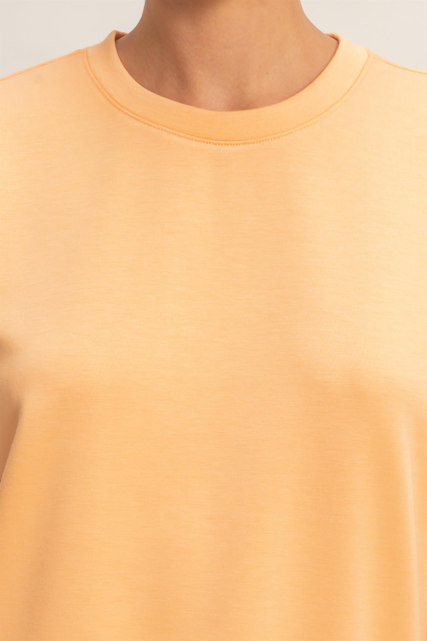 Wholesale Crew Neck Short Dolman Sleeve Top Clothing Tops DZ26C205 APRICOT DOUBLE ZERO