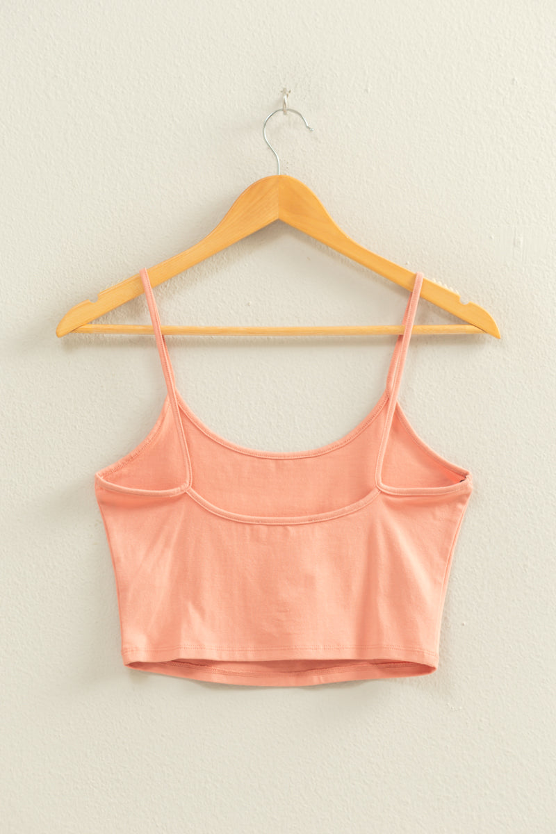Wholesale Basic Cropped Cami Top Clothing Tops DZ22C818 TEAK ROSE DOUBLE ZERO