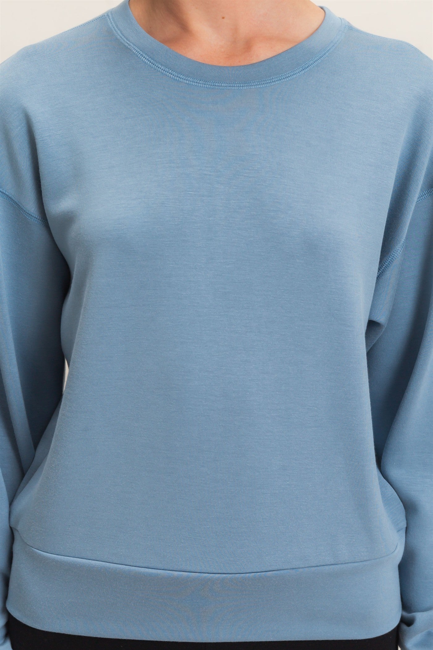 Wholesale Crew Neck Sweatshirt Sweatshirts DZ26C966 DUSTY BLUE DOUBLE ZERO