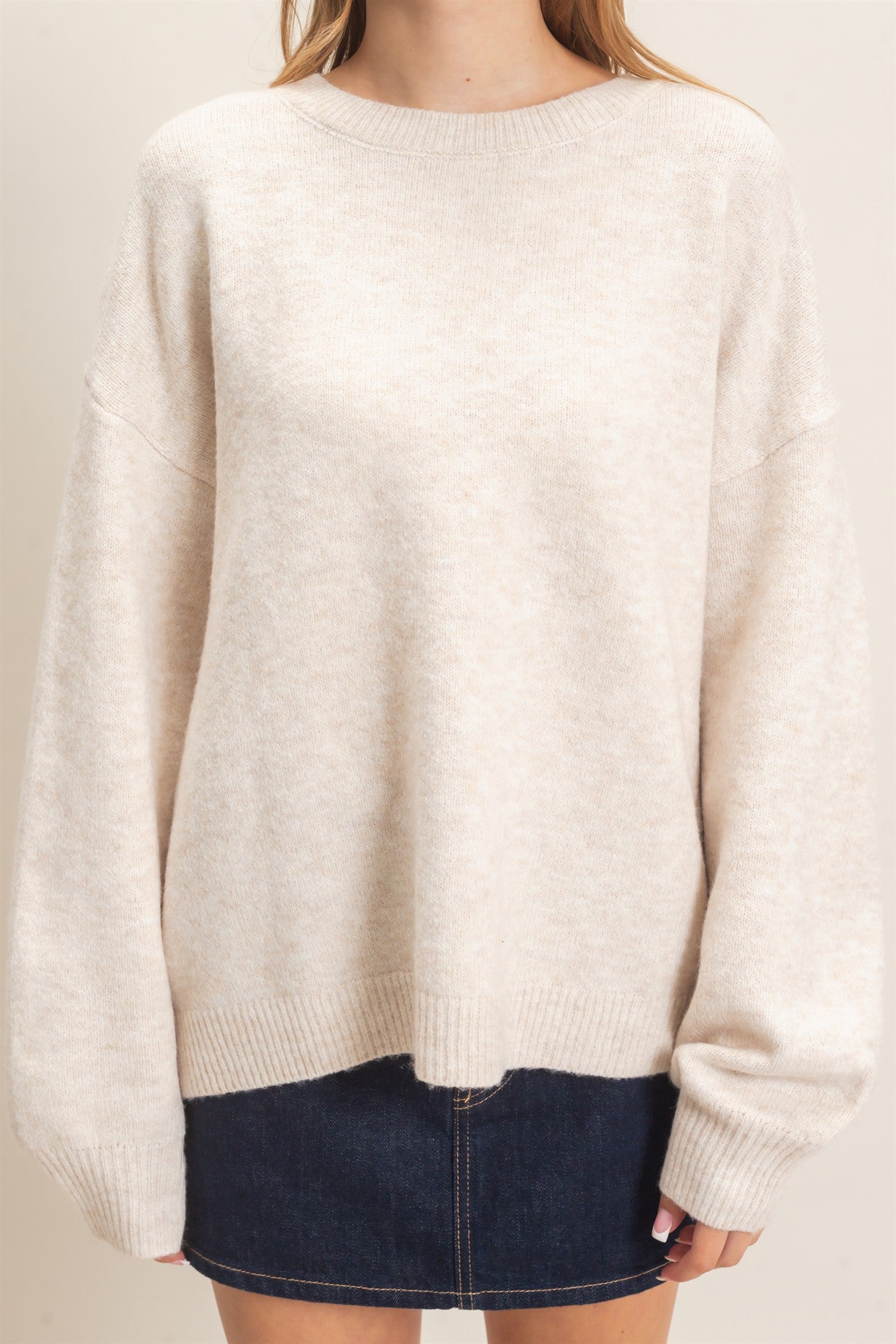 Wholesale Open Back Sweater With Organza Bows Sweaters HF26F149 VANILLA CREAM HYFVE